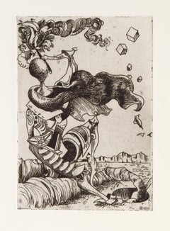 Sailing Ship, Surrealist Etching by Kurt Seligmann