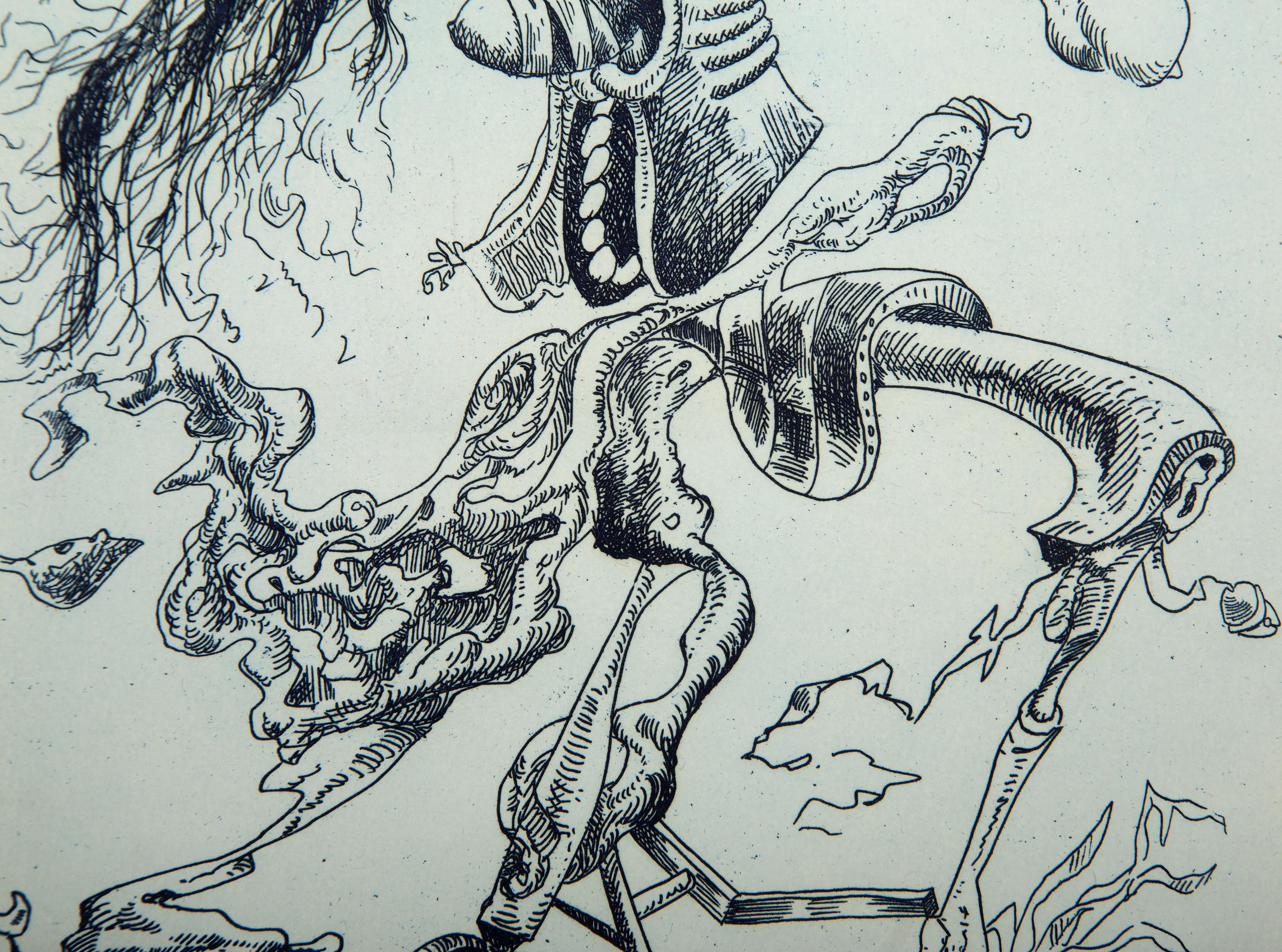 Une Ecriture Lisible II , Surrealist Etching by Kurt Seligmann For Sale 1