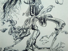 Une Ecriture Lisible II, Surrealistische Radierung von Kurt Seligmann