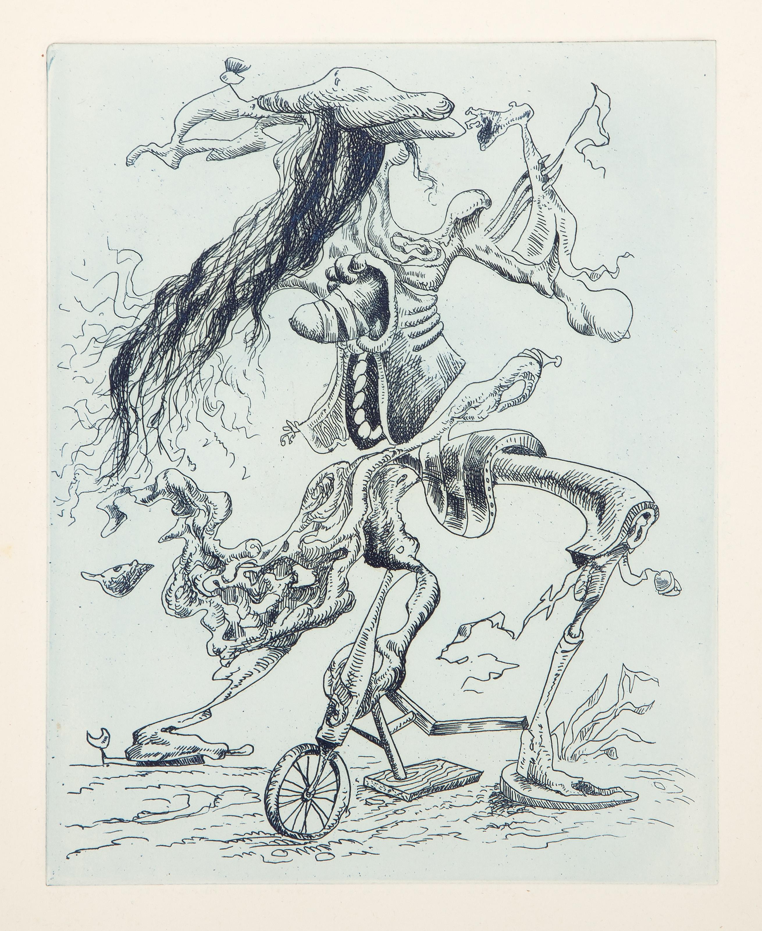  Kurt Seligmann, Swiss-American (1900 - 1962) - Une Ecriture Lisible II, Year: circa 1954, Medium: Etching in Sanguine, Image Size: 9.5 x 7.5 inches, Size: 13 x 10 in. (33.02 x 25.4 cm), Description: From the collection of the late Larry Saphire.