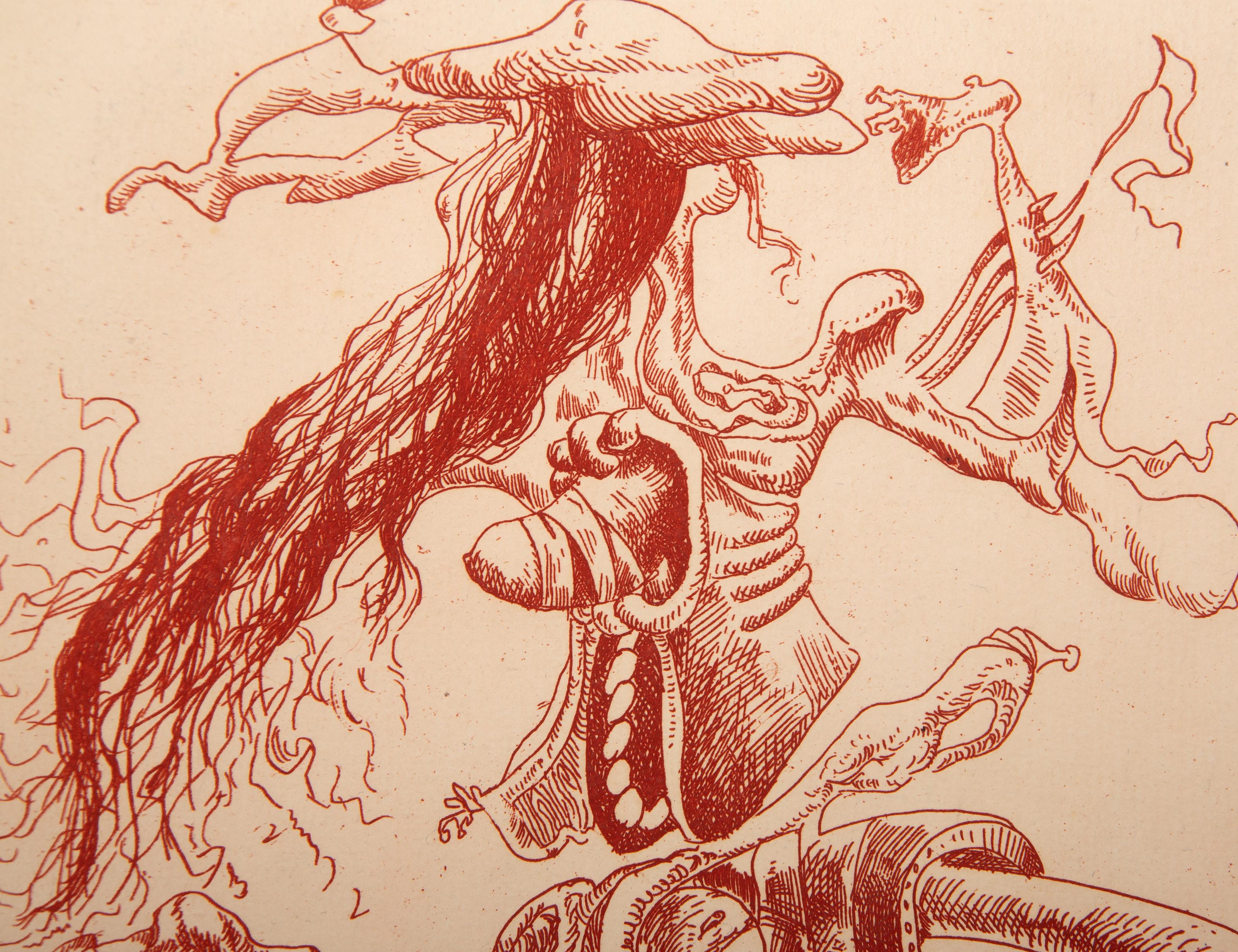 Une Ecriture Lisible III, Surrealist Etching by Kurt Seligmann For Sale 1