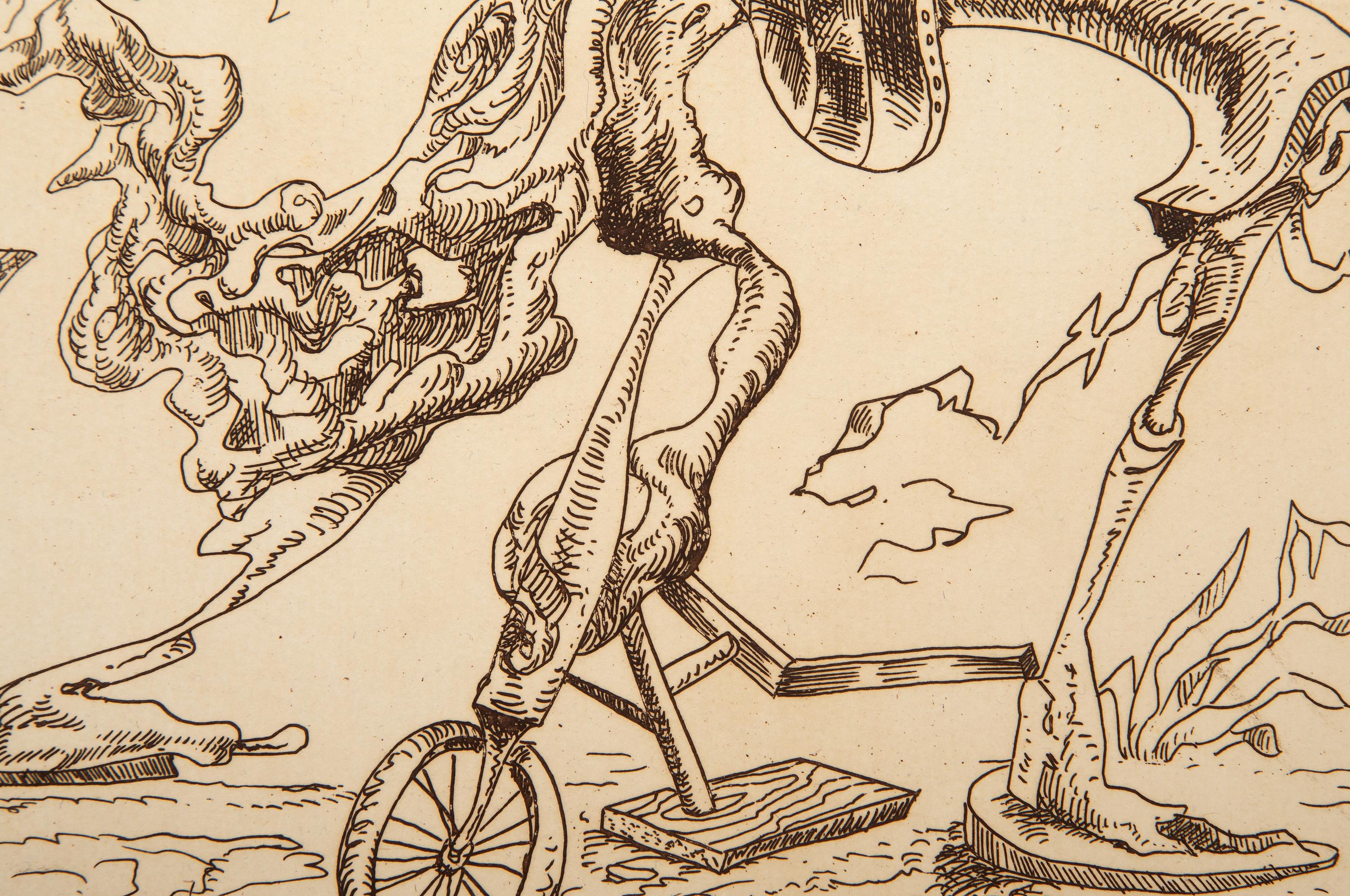 Une Ecriture Lisible IV , Surrealist Etching by Kurt Seligmann For Sale 2