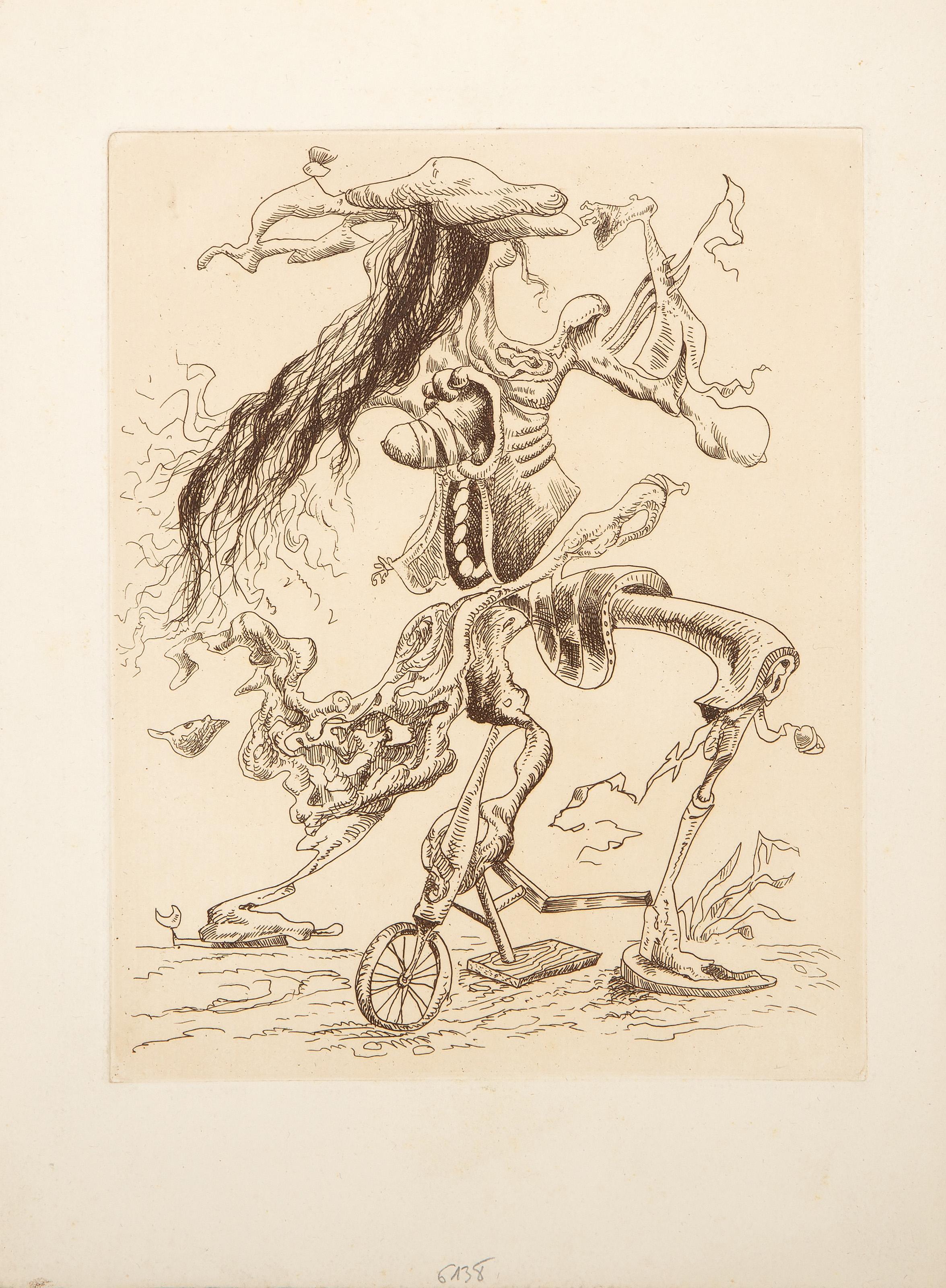 Une Ecriture Lisible IV , Surrealist Etching by Kurt Seligmann For Sale 3