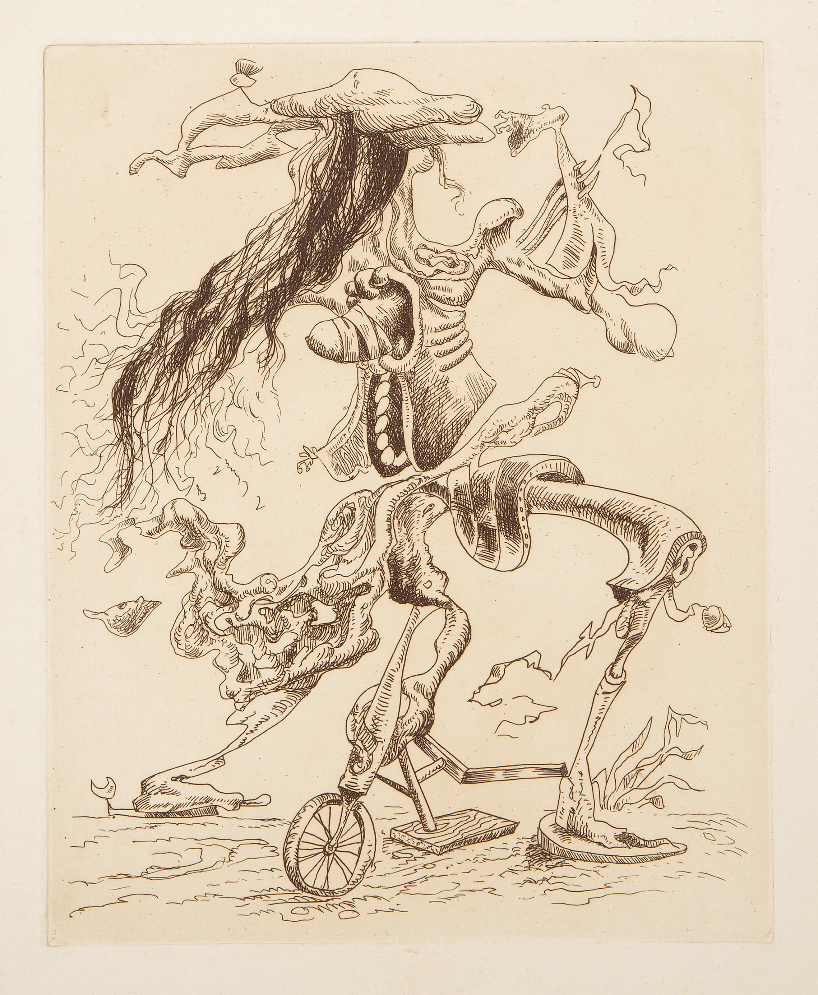  Kurt Seligmann, Swiss-American (1900 - 1962) - Une Ecriture Lisible IV, Year: circa 1954, Medium: Etching in Sanguine, Image Size: 9.5 x 7.5 inches, Size: 13 x 10 in. (33.02 x 25.4 cm), Description: From the collection of the late Larry Saphire.