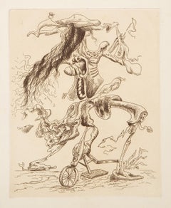 Une Ecriture Lisible IV , Surrealist Etching by Kurt Seligmann