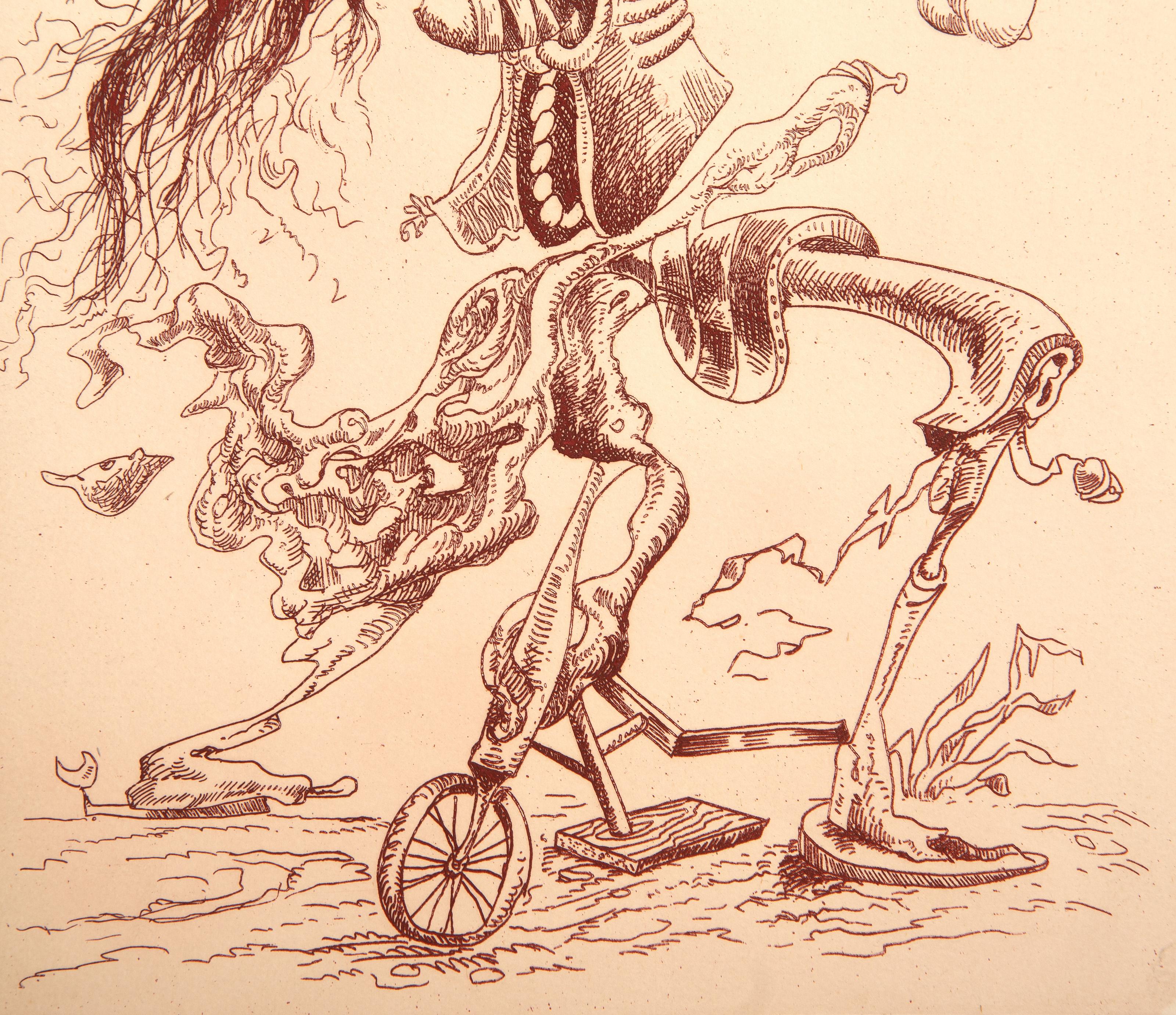 Une Ecriture Lisible, Surrealist Etching by Kurt Seligmann For Sale 1