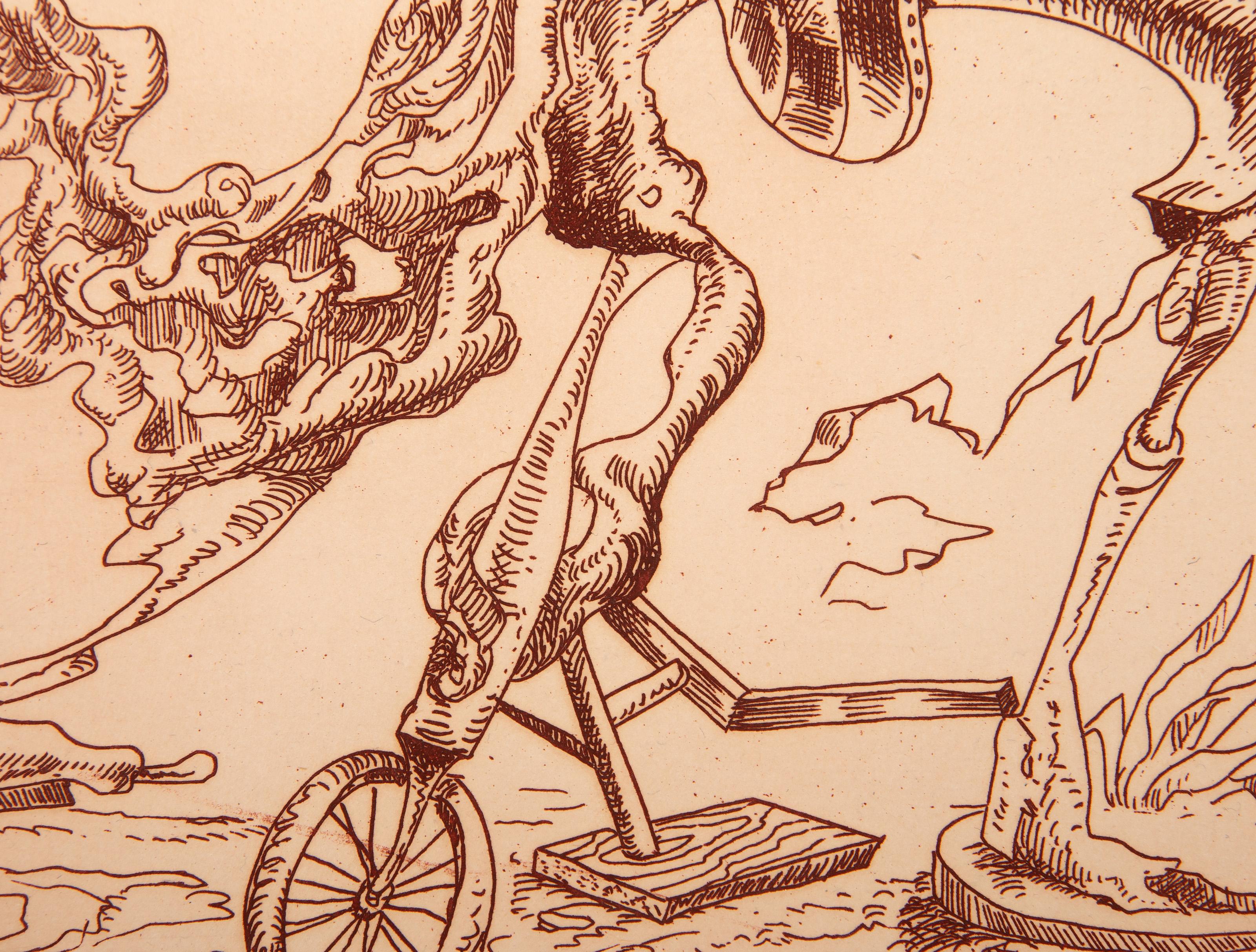 Une Ecriture Lisible V, Surrealist Etching by Kurt Seligmann For Sale 2