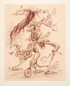 Une Ecriture Lisible V, Surrealist Etching by Kurt Seligmann