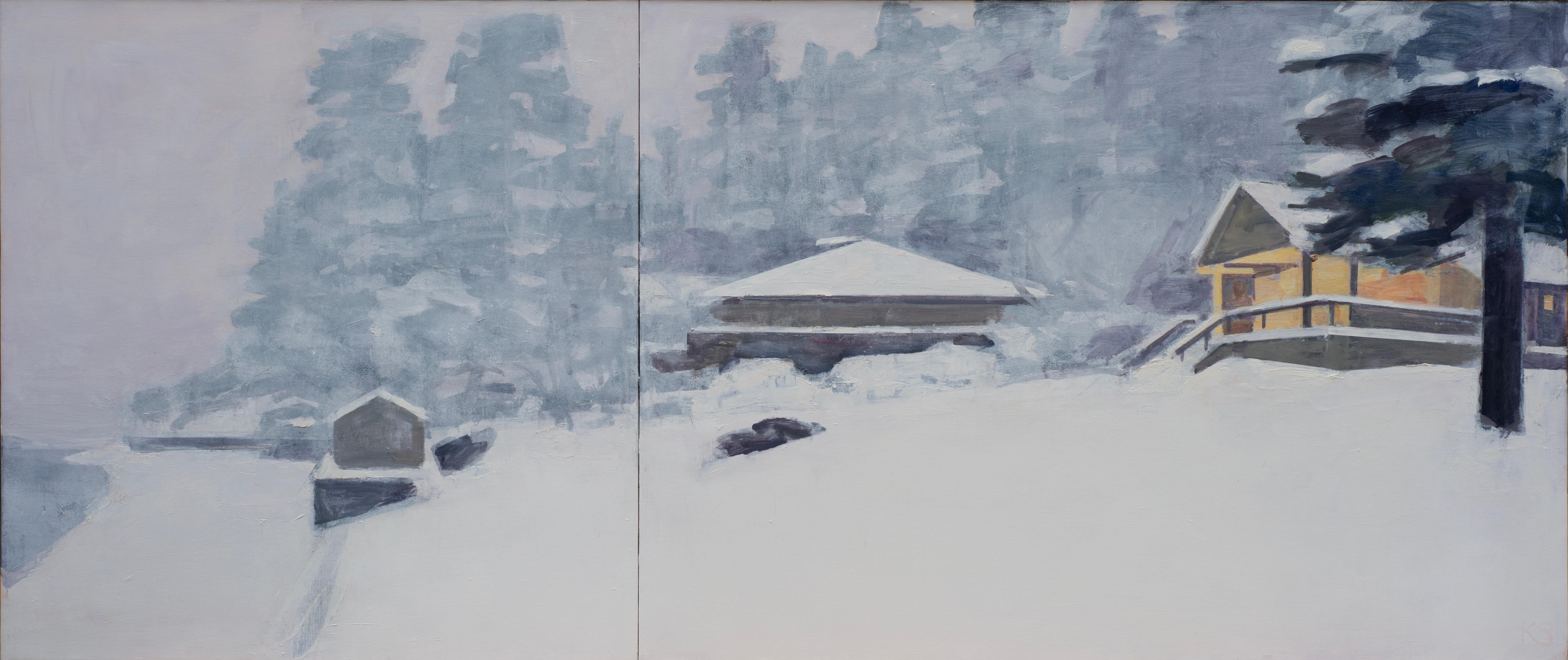 Landscape Painting Kurt Solmssen - 2025 Snow at Vaughn