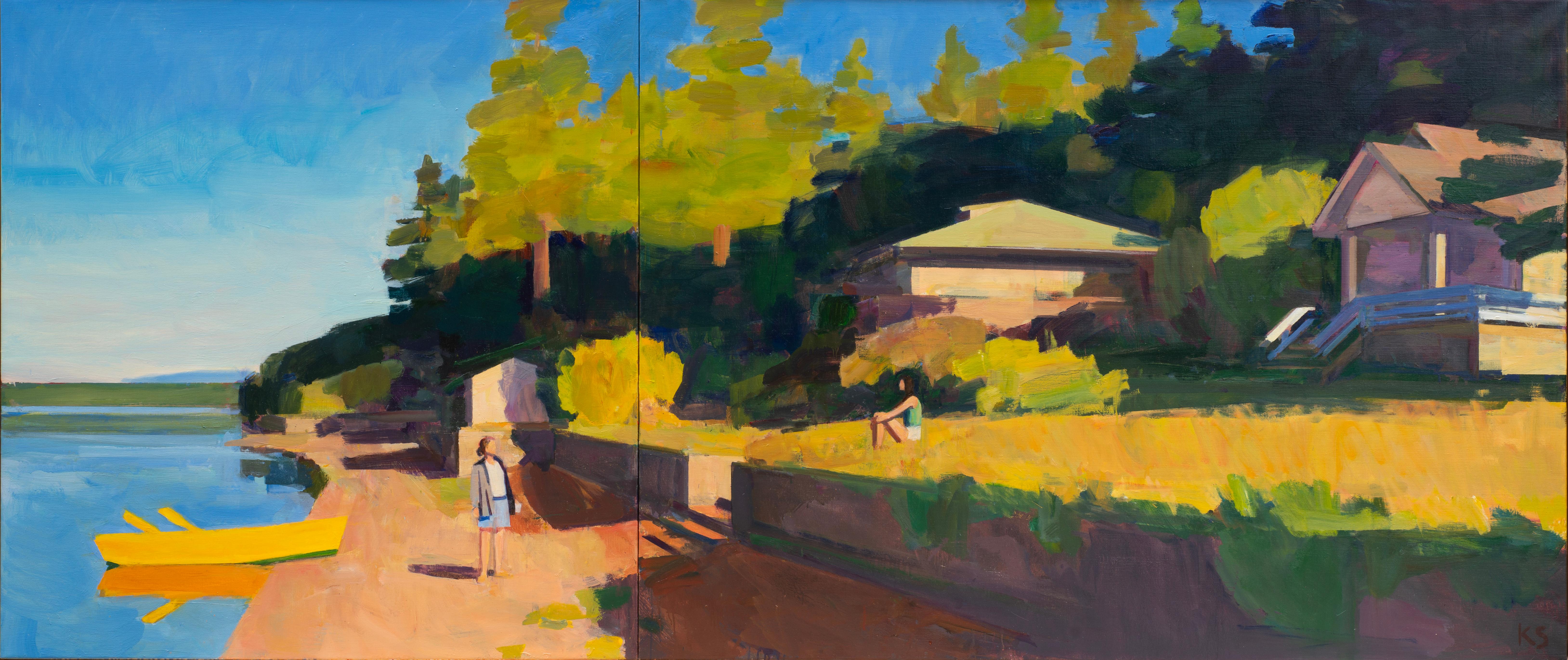 Kurt Solmssen Landscape Painting - Summer Solstice (Conversation)