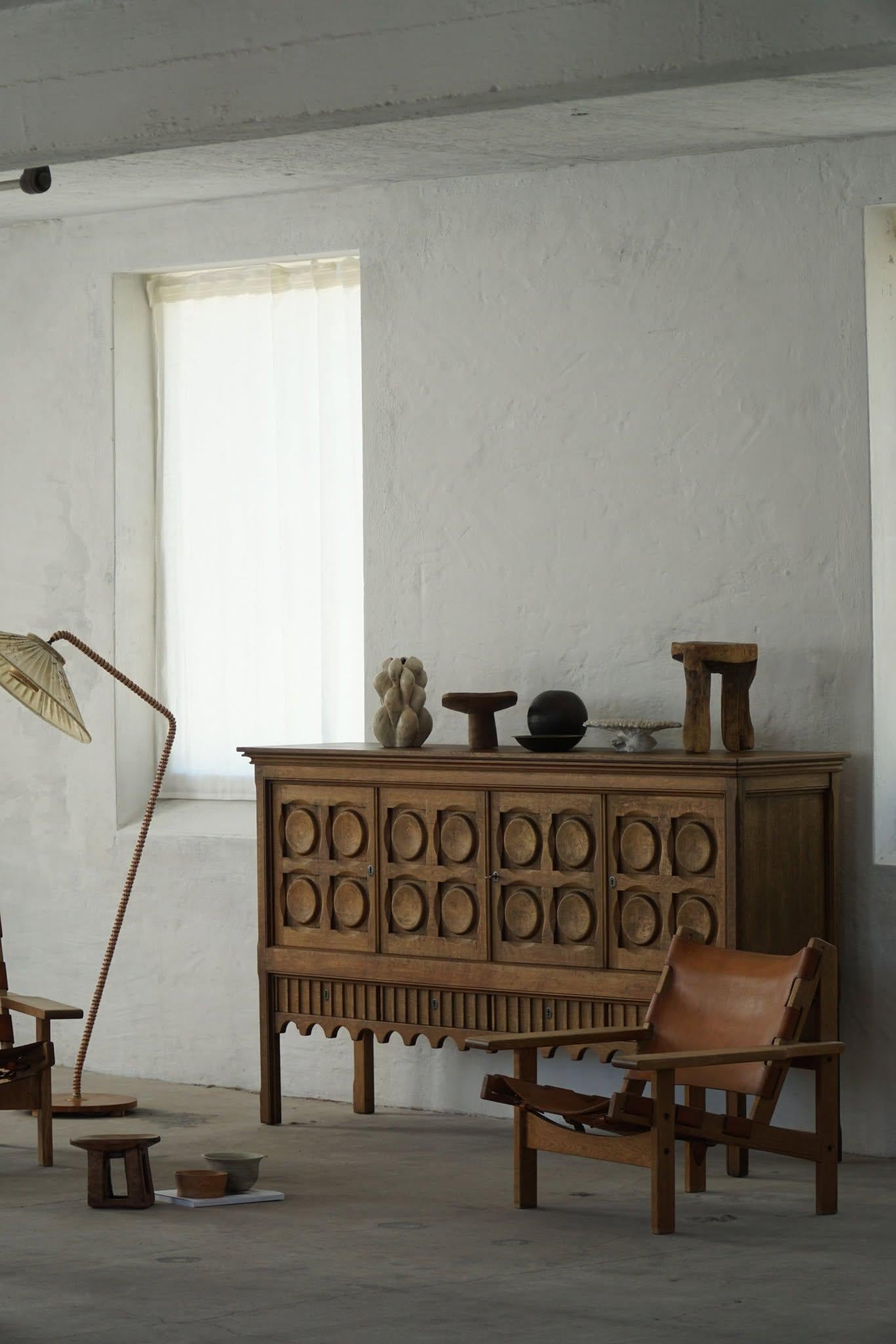 Kurt Østervig, Ein Paar Jagdstühle aus Eiche und Leder, Danish Modern, 1960er Jahre im Angebot 5