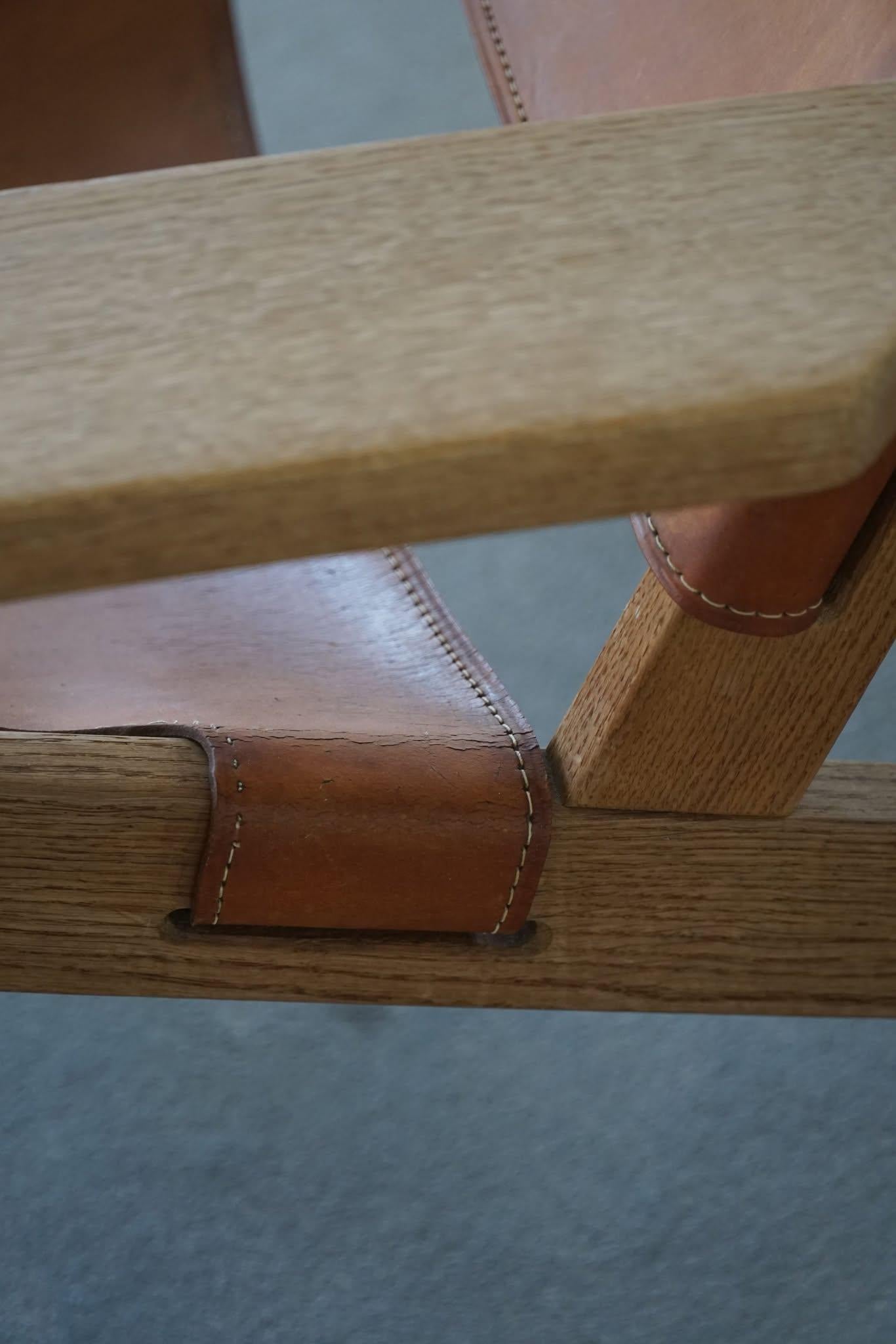 Kurt Østervig, Ein Paar Jagdstühle aus Eiche und Leder, Danish Modern, 1960er Jahre im Angebot 6