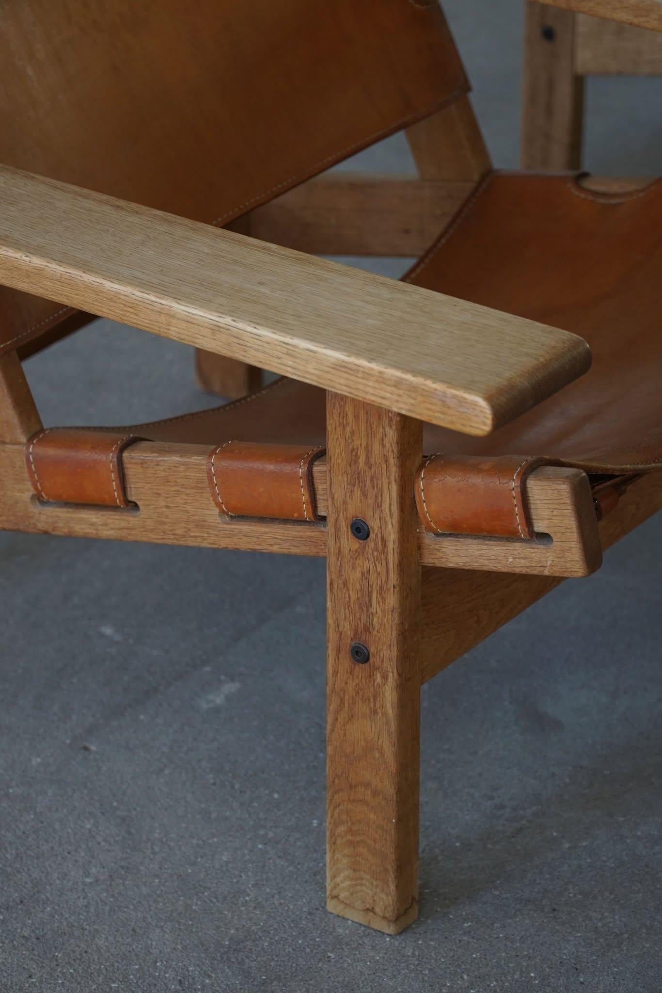 Kurt Østervig, Ein Paar Jagdstühle aus Eiche und Leder, Danish Modern, 1960er Jahre im Angebot 8