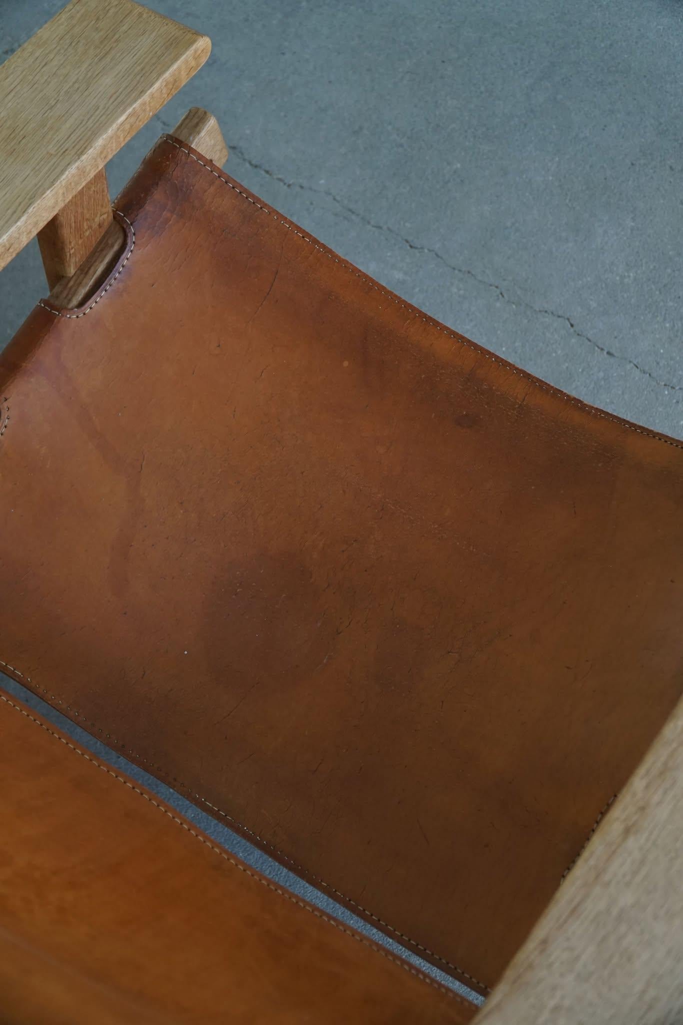 Kurt Østervig, Ein Paar Jagdstühle aus Eiche und Leder, Danish Modern, 1960er Jahre im Angebot 9