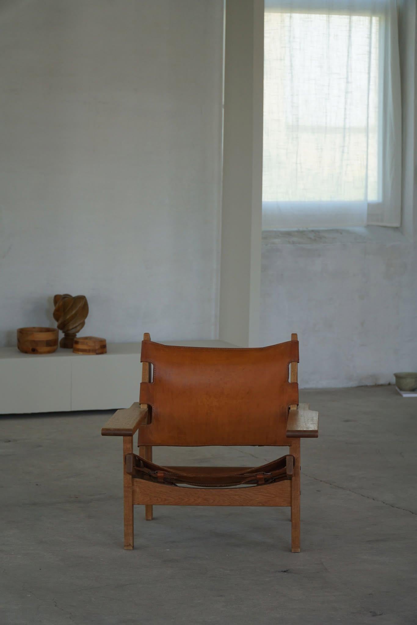 Kurt Østervig, Ein Paar Jagdstühle aus Eiche und Leder, Danish Modern, 1960er Jahre im Angebot 10