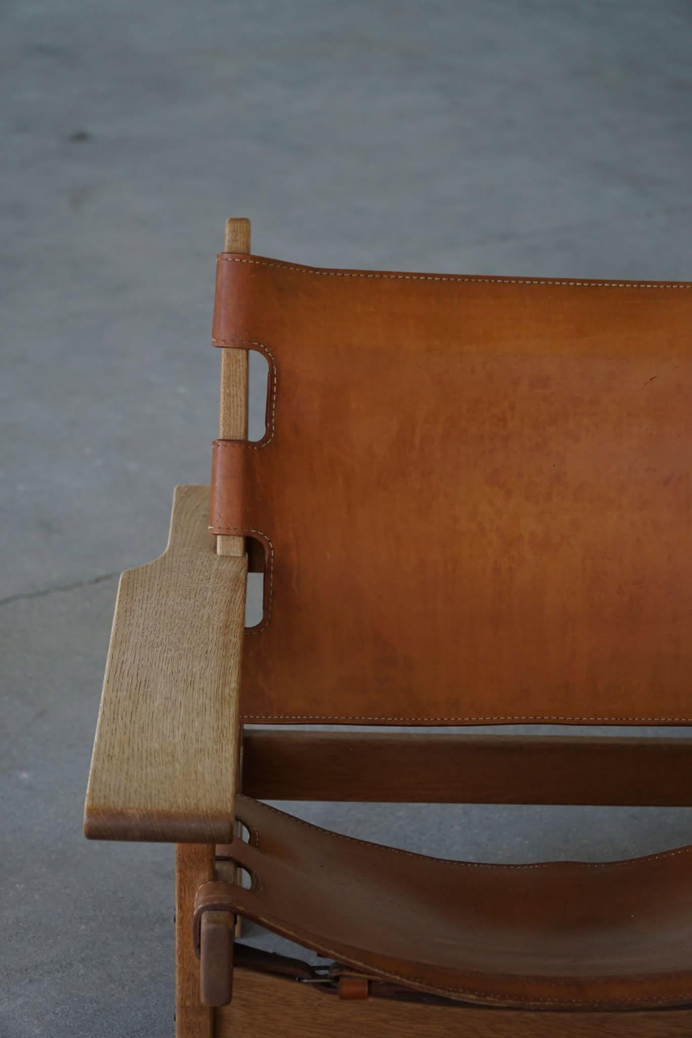 Kurt Østervig, Ein Paar Jagdstühle aus Eiche und Leder, Danish Modern, 1960er Jahre im Angebot 13