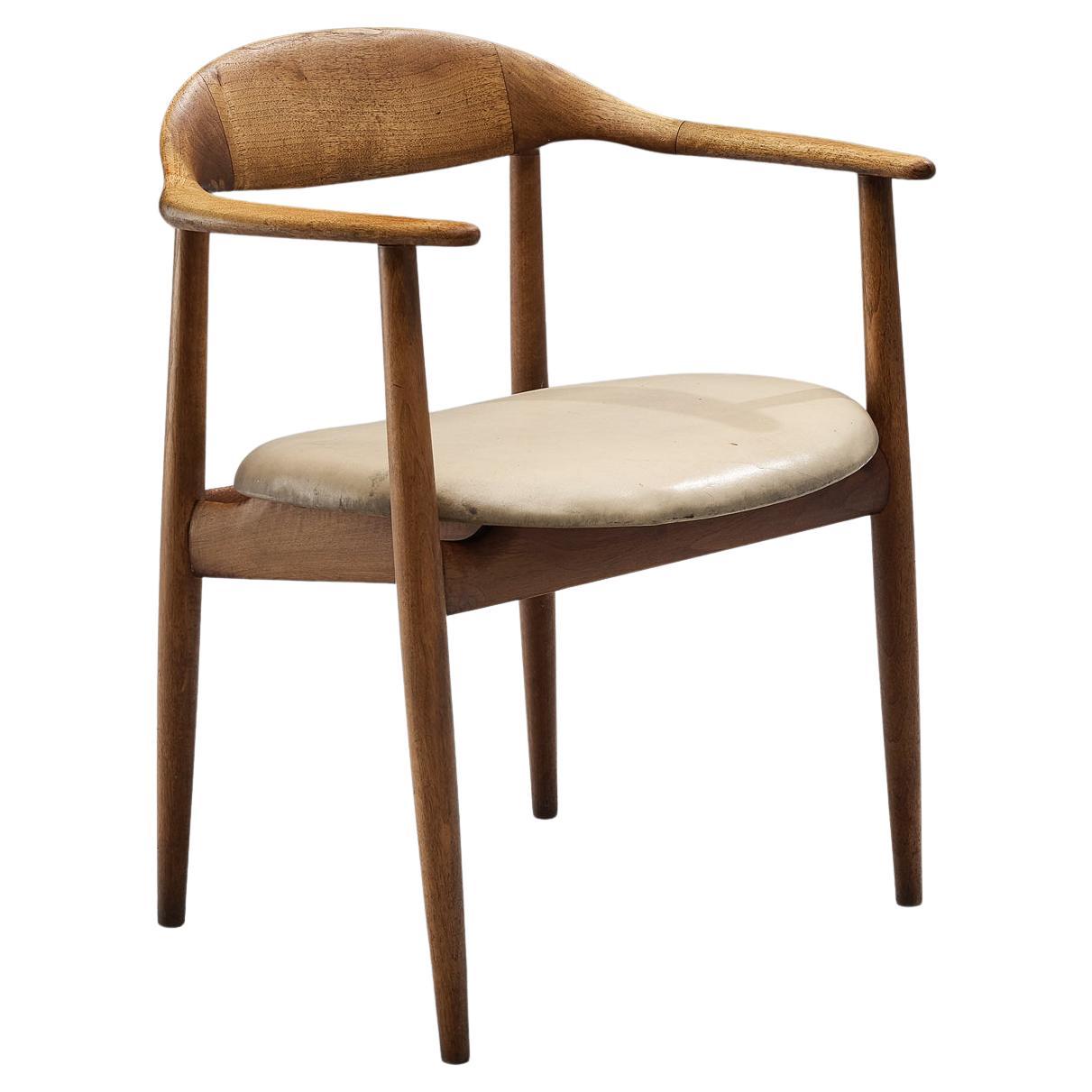Kurt Østervig Armchair in Teak and Beige Leather