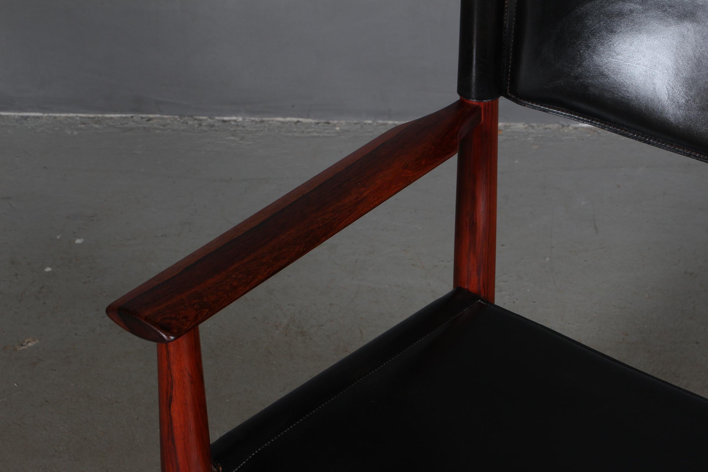 Kurt Østervig, Armchair Teak and Cognac Aniline Leather In Good Condition In Esbjerg, DK