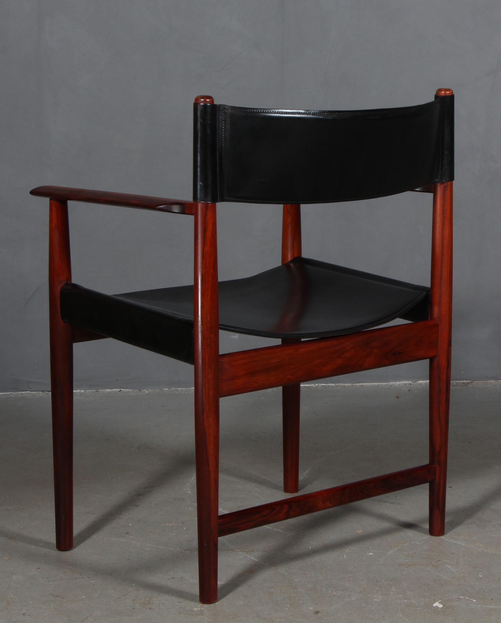 Mid-20th Century Kurt Østervig, Armchair Teak and Cognac Aniline Leather