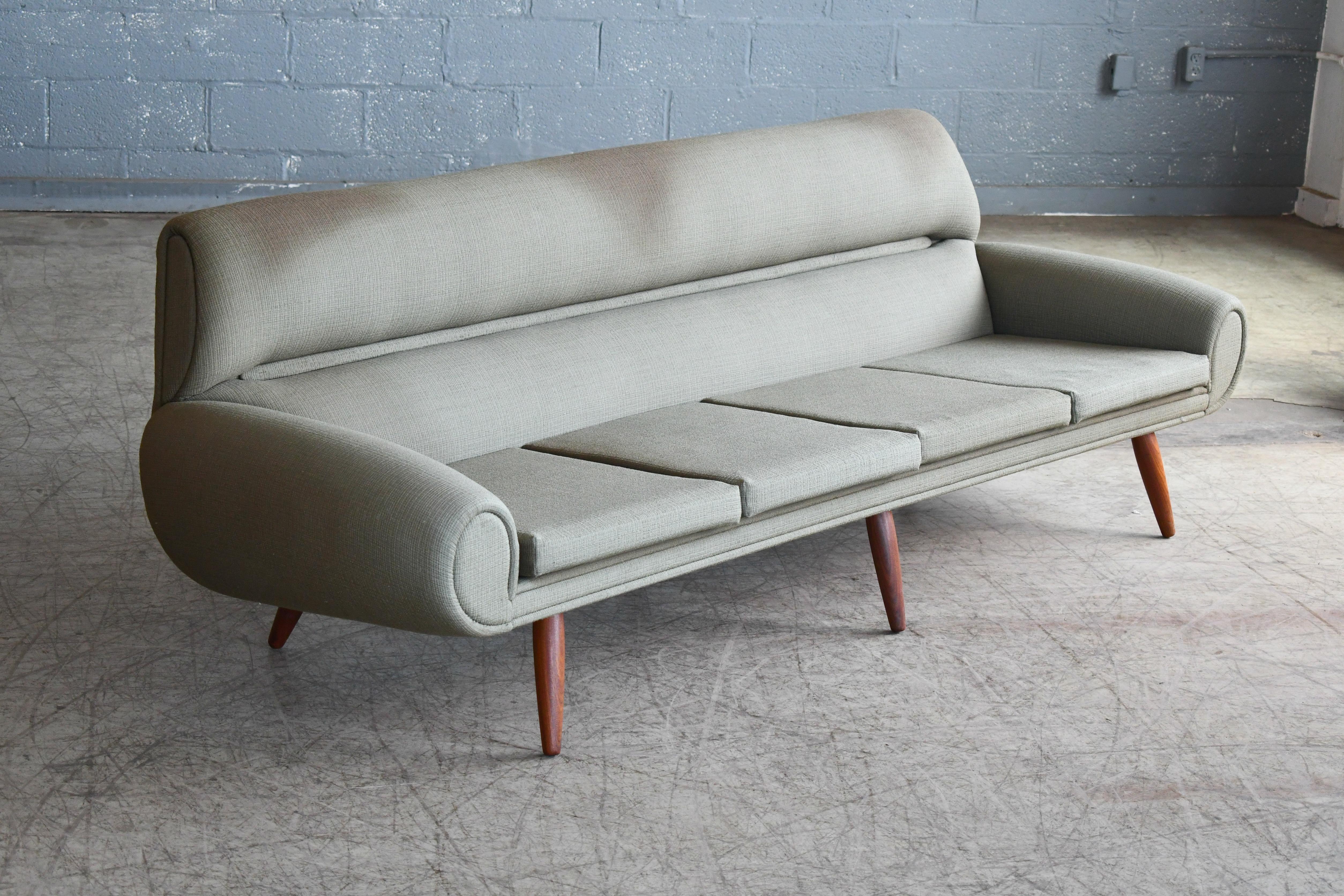 Mid-Century Modern Kurt Østervig Attributed Large Danish Four-Seat Sofa, 1960s For Sale