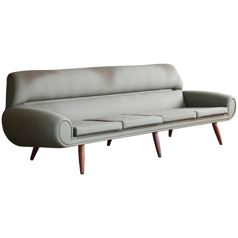 Kurt Østervig Attributed Large Danish Four-Seat Sofa, 1960s