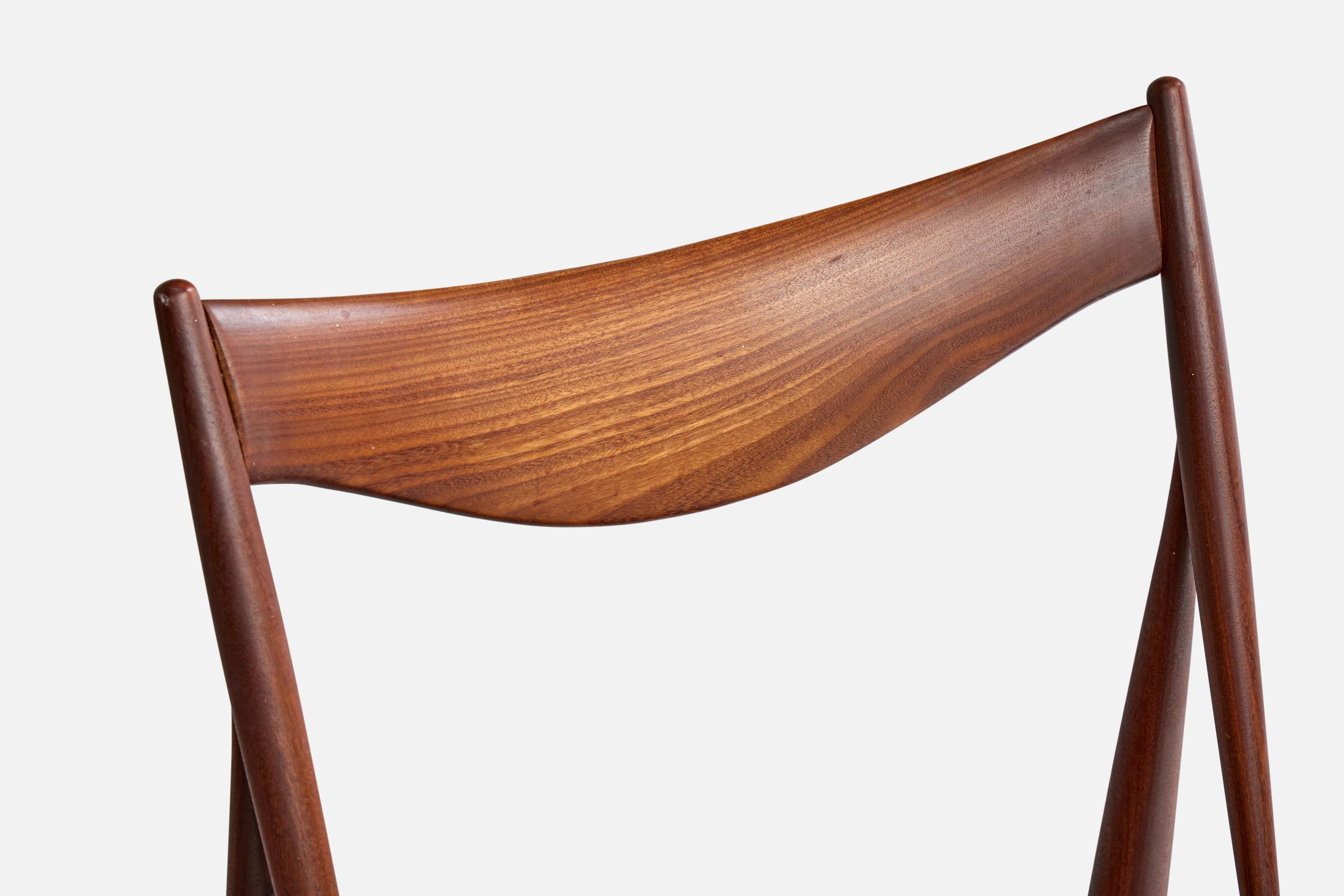 Kurt Østervig Attribution, chaises de salle à manger, teck, cuir, Danemark, années 1960 en vente 3
