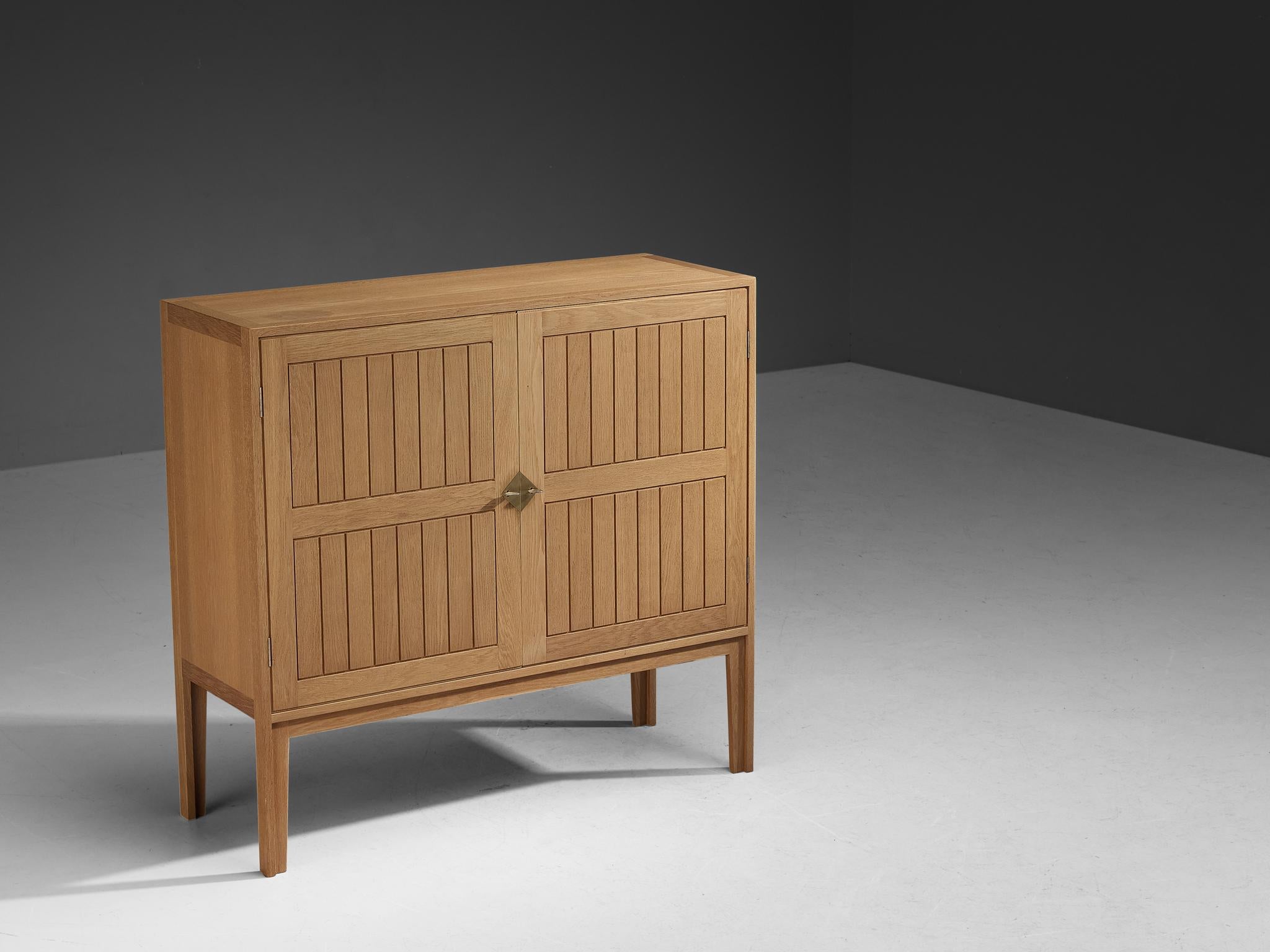 Brass Kurt Østervig Cabinet in Oak