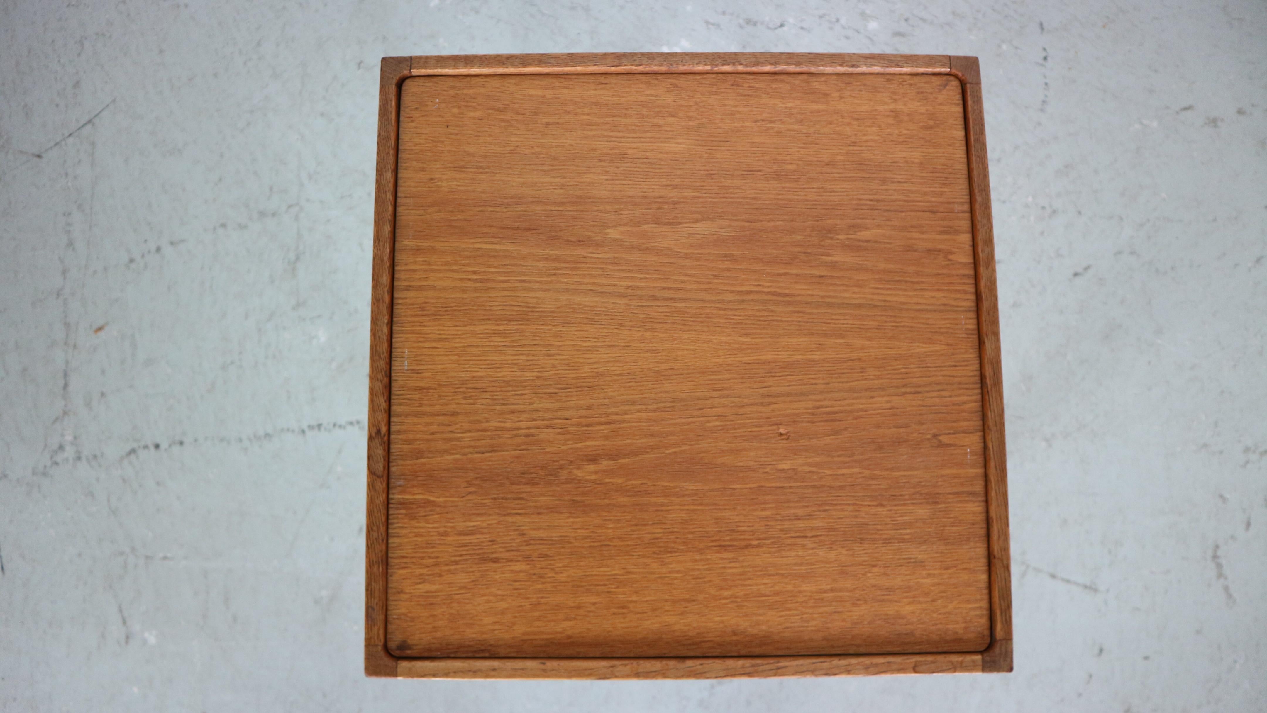 Kurt Østervig Cube Side Table in Oak and Teak by Børge Bak, Denmark, 1950s 2