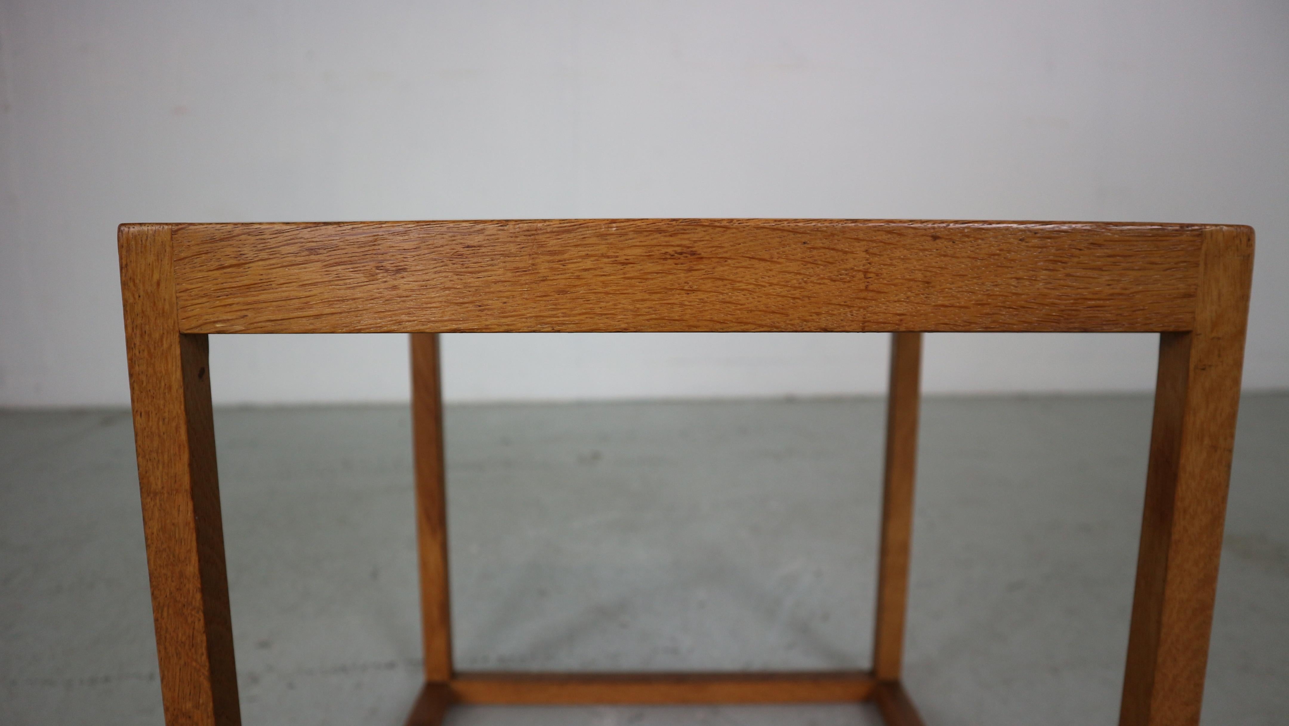 Kurt Østervig Cube Side Table in Oak and Teak by Børge Bak, Denmark, 1950s 5