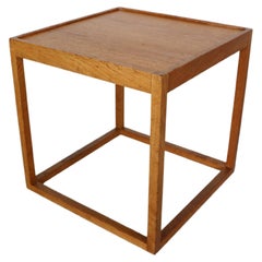 Kurt Østervig Cube Side Table in Oak and Teak by Børge Bak, Denmark, 1950s