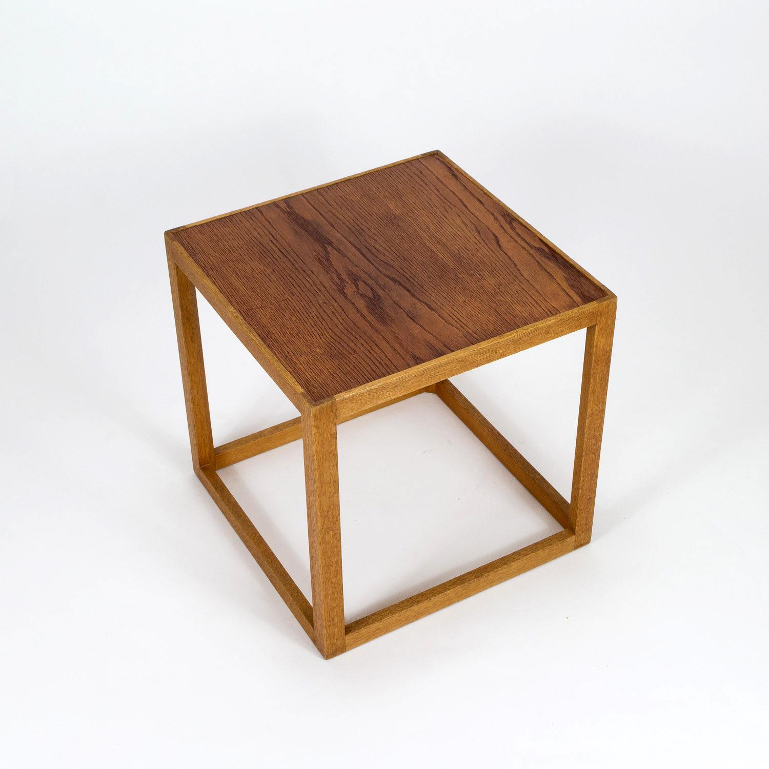 Kurt Østervig Mid Century 'Cube' Side Table in Oak by Børge Bak, Denmark, 1950s In Good Condition In Berkhamsted, GB