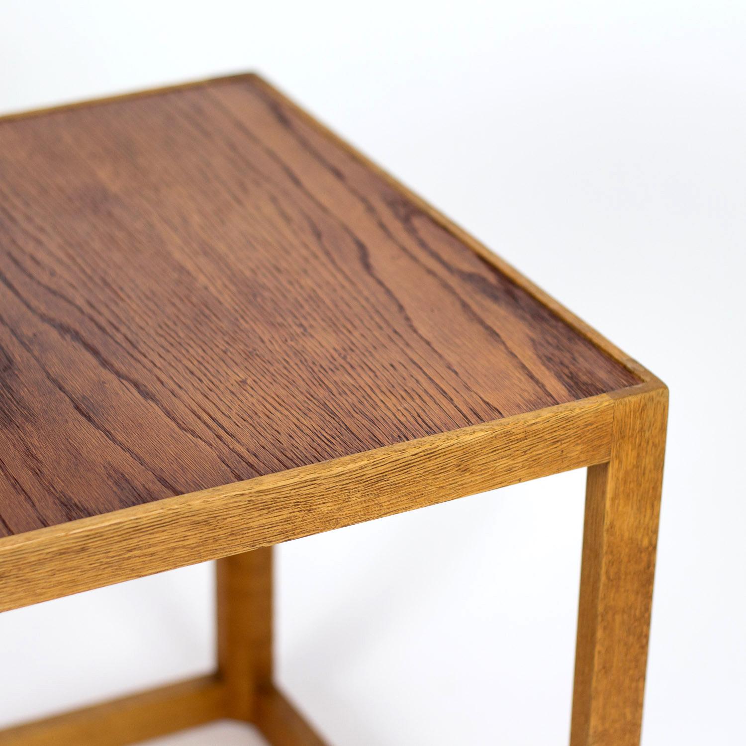 Kurt Østervig Mid Century 'Cube' Side Table in Oak by Børge Bak, Denmark, 1950s 1