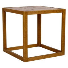 Kurt Østervig Mid Century 'Cube' Side Table in Oak by Børge Bak, Denmark, 1950s