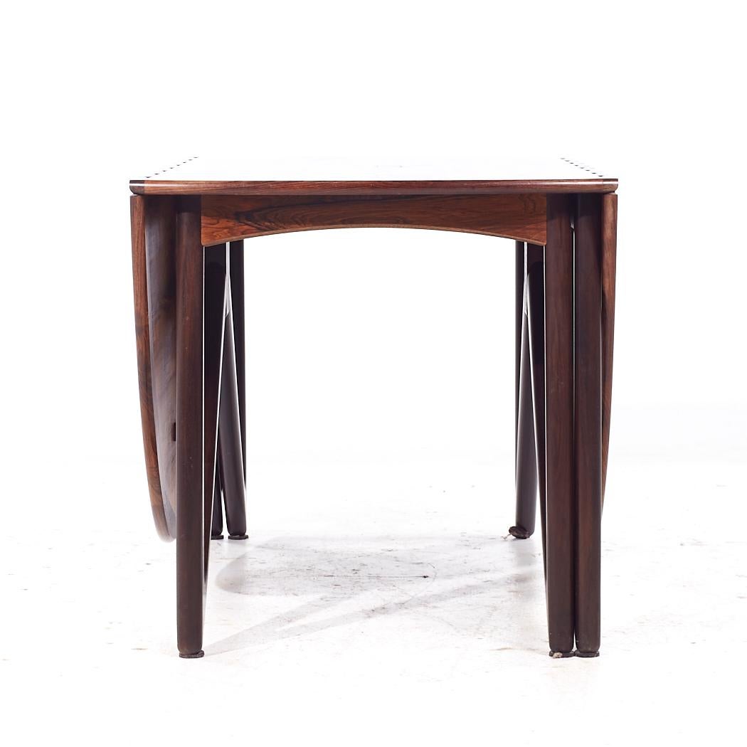 Kurt Østervig for Jason Furniture MCM Danish Rosewood Drop Leaf Dining Table In Good Condition In Countryside, IL