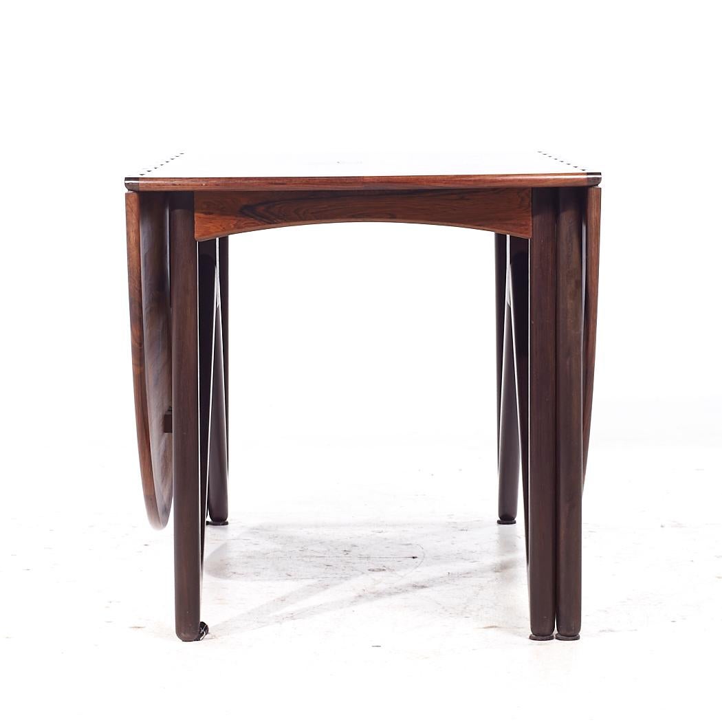 Kurt Østervig for Jason Furniture MCM Danish Rosewood Drop Leaf Dining Table 1