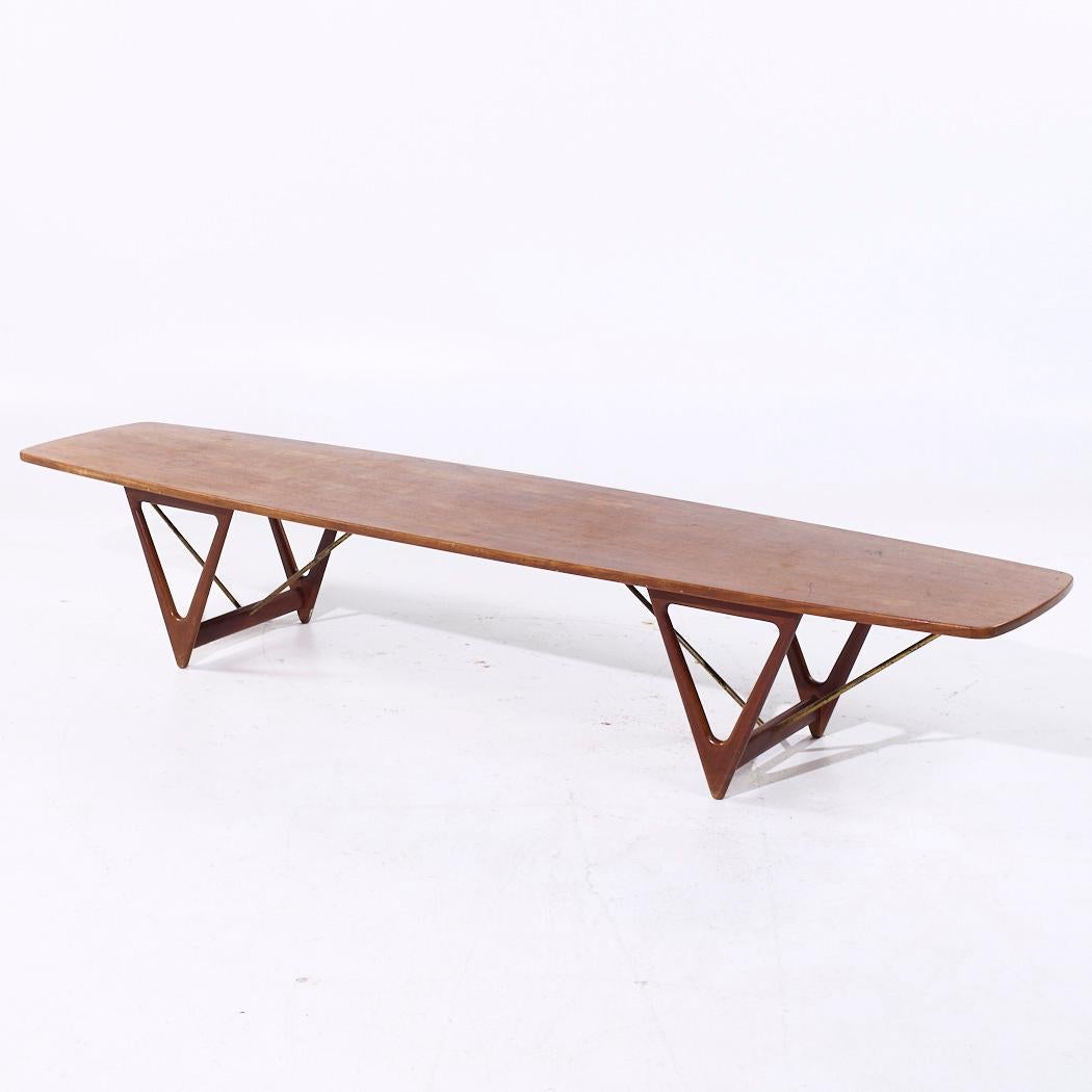 Mid-Century Modern Kurt Østervig for Jason Møbler Mid Century Extra Large Danish Teak Coffee Table (table basse danoise en teck) en vente