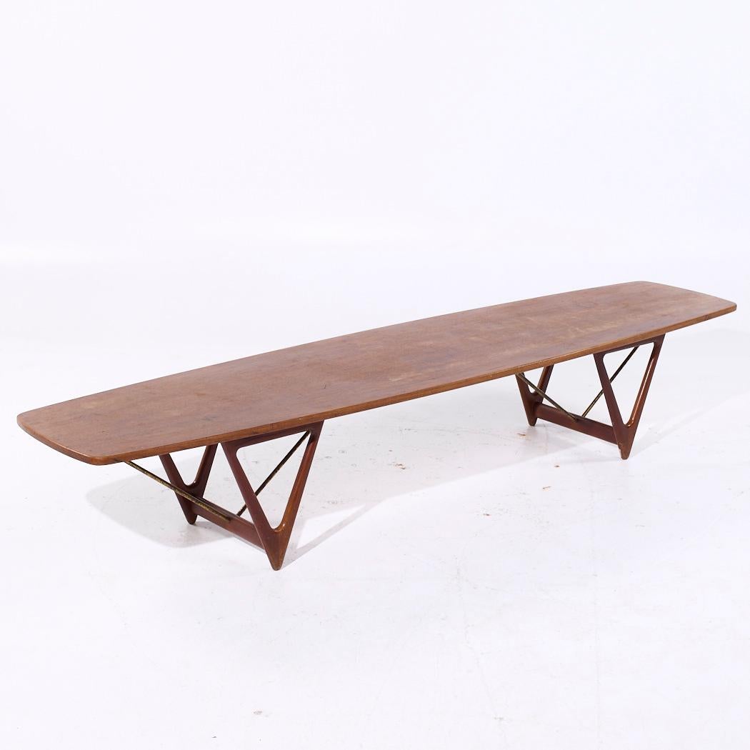 Kurt Østervig for Jason Møbler Mid Century Extra Large Danish Teak Coffee Table (table basse danoise en teck) Bon état - En vente à Countryside, IL