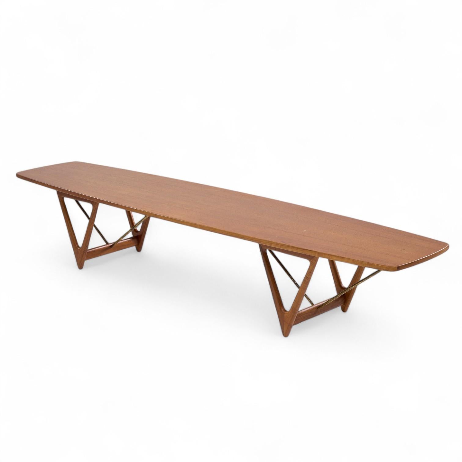 Kurt Østervig für Jason Møbler Mid Century Extra großer dänischer Couchtisch aus Teakholz im Angebot 2