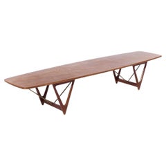 Kurt Østervig for Jason Møbler Mid Century Extra Large Danish Teak Coffee Table (table basse danoise en teck)