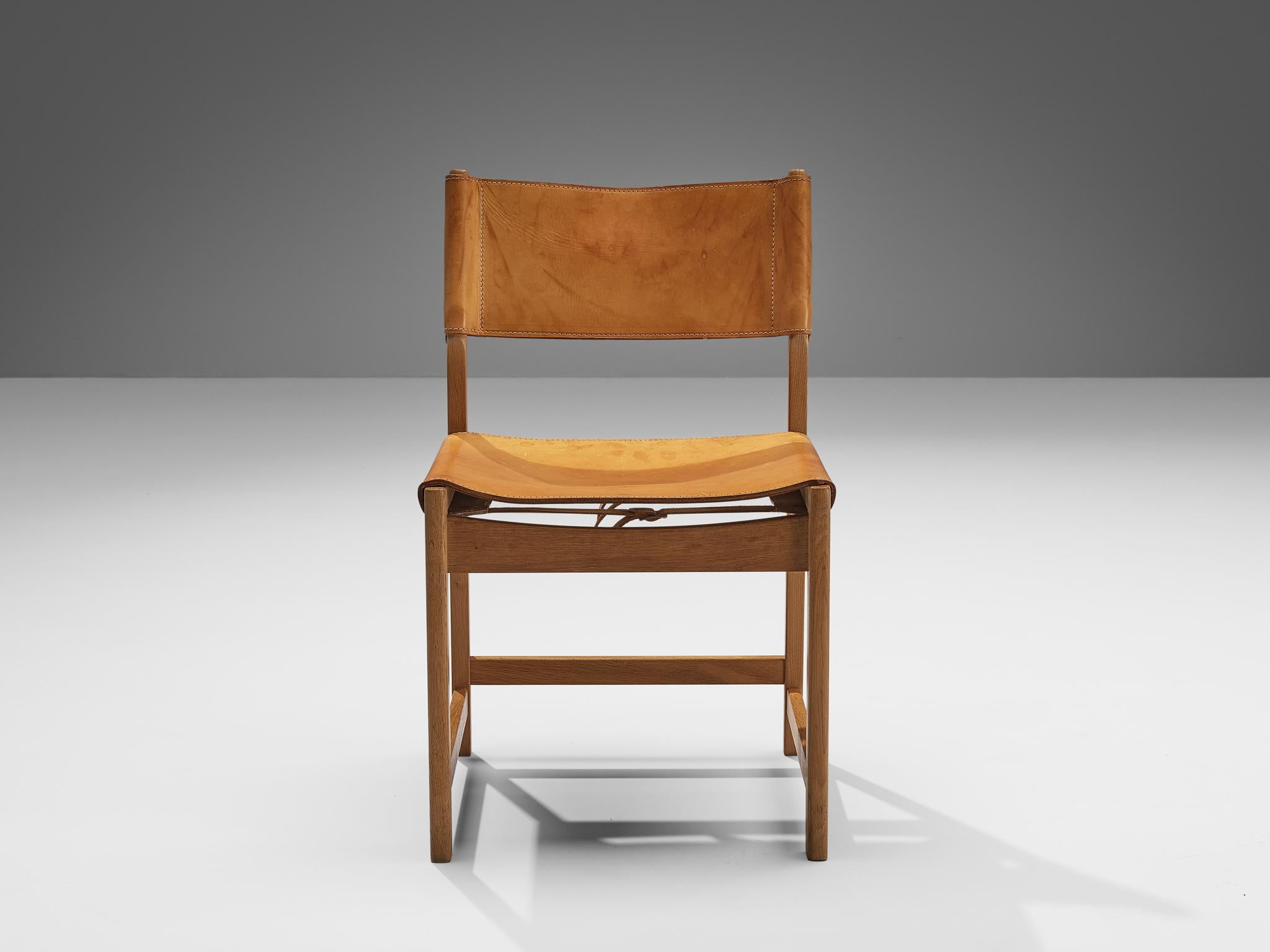 Kurt Østervig for Sibast Set of Six Dining Chairs in Cognac Leather and Oak 3