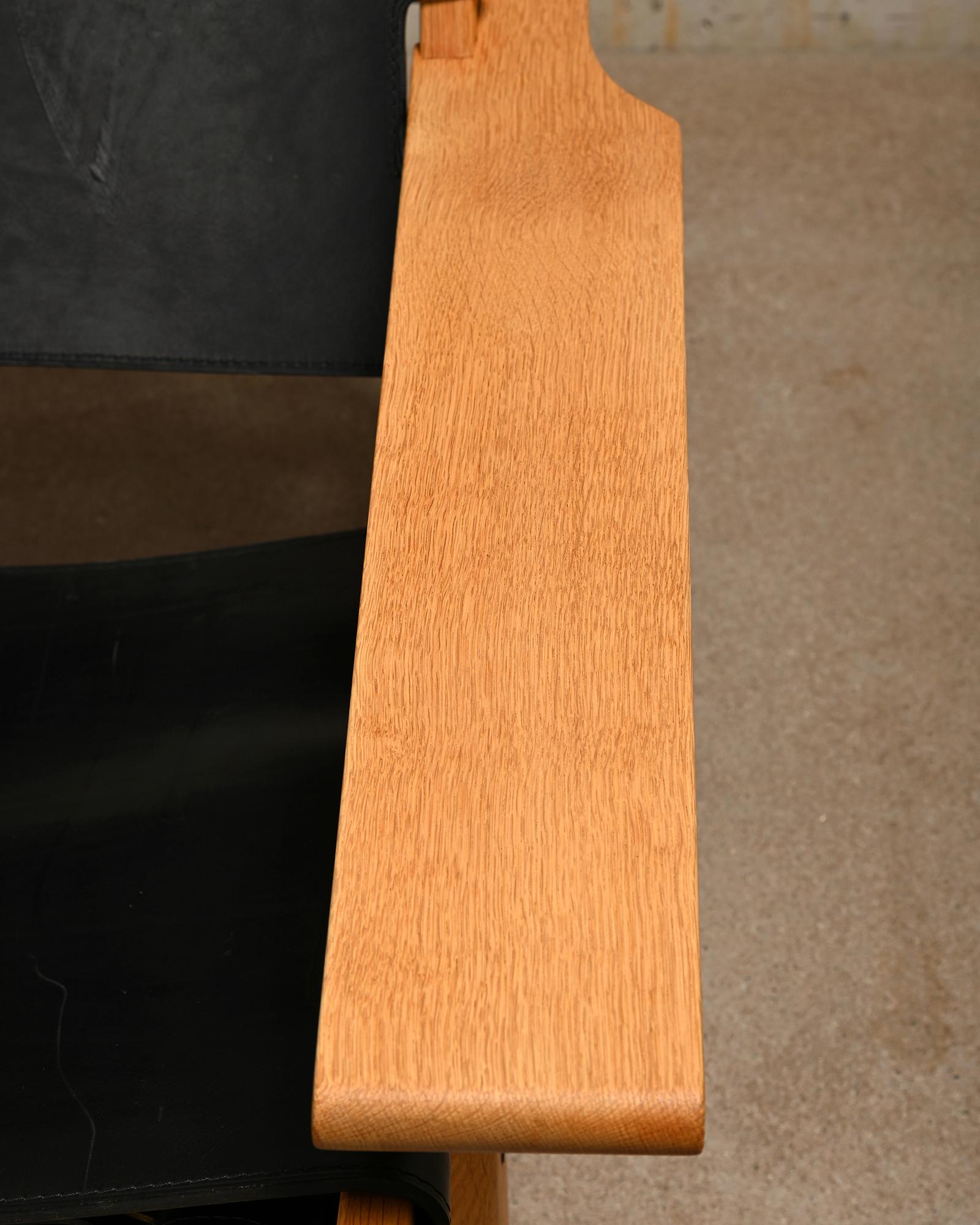 Kurt Østervig Hunter Chair Oak and Black Leather for K.P. Jørgensens Møbelfabrik For Sale 9