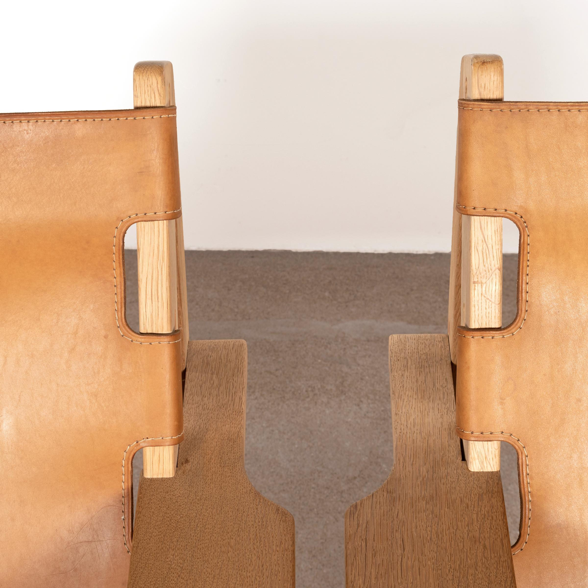 Kurt Østervig Hunting Chairs in Cognac Leather for K. P. Jørgensens Møbelfabrik 13