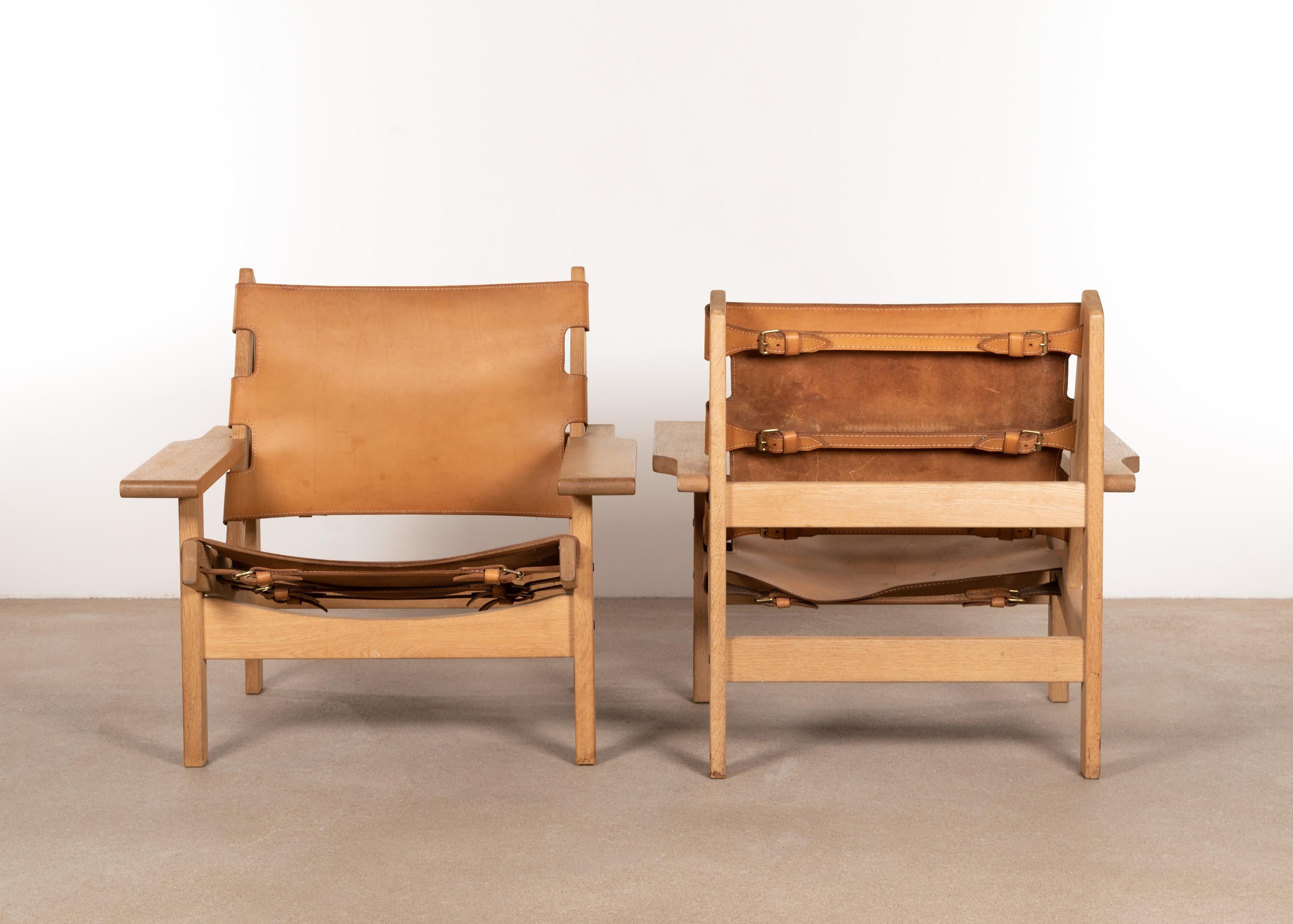 Kurt Østervig Hunting Chairs in Cognac Leather for K. P. Jørgensens Møbelfabrik In Good Condition In Amsterdam, NL