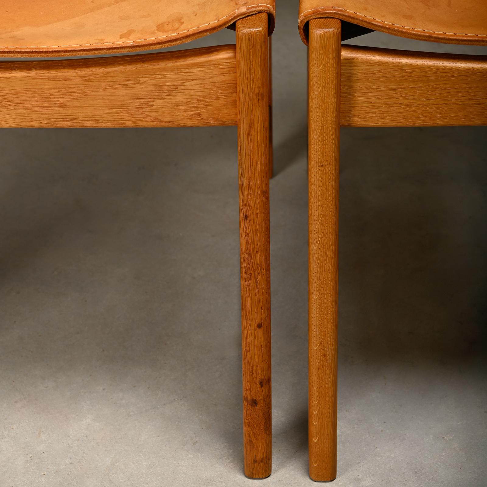 Kurt Østervig hunting Dining Chairs in Oak and Cognac Leather for KP Møbler 6