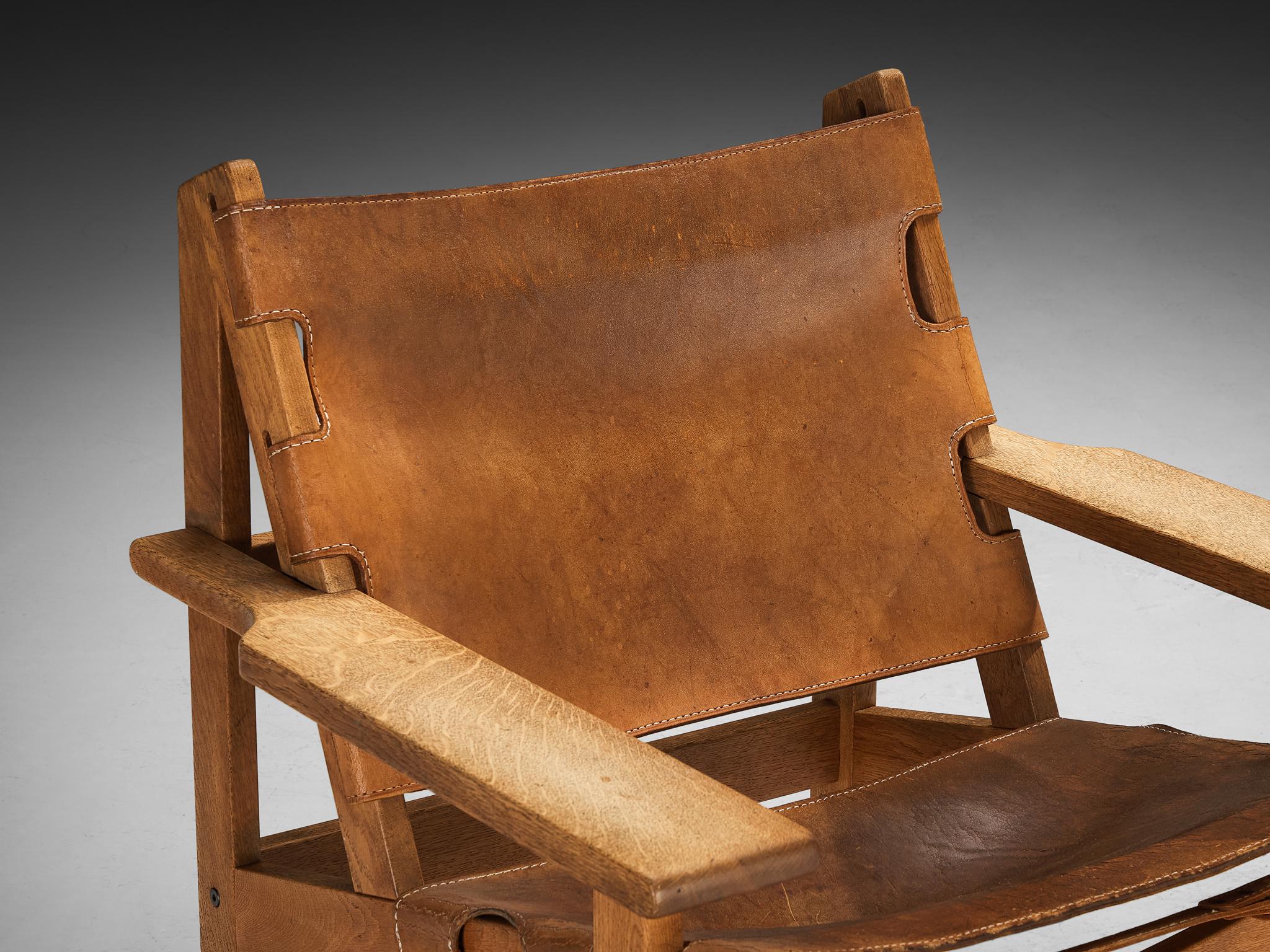  Kurt Østervig 'Hunting' Lounge Chair in Cognac Leather and Oak  For Sale 1