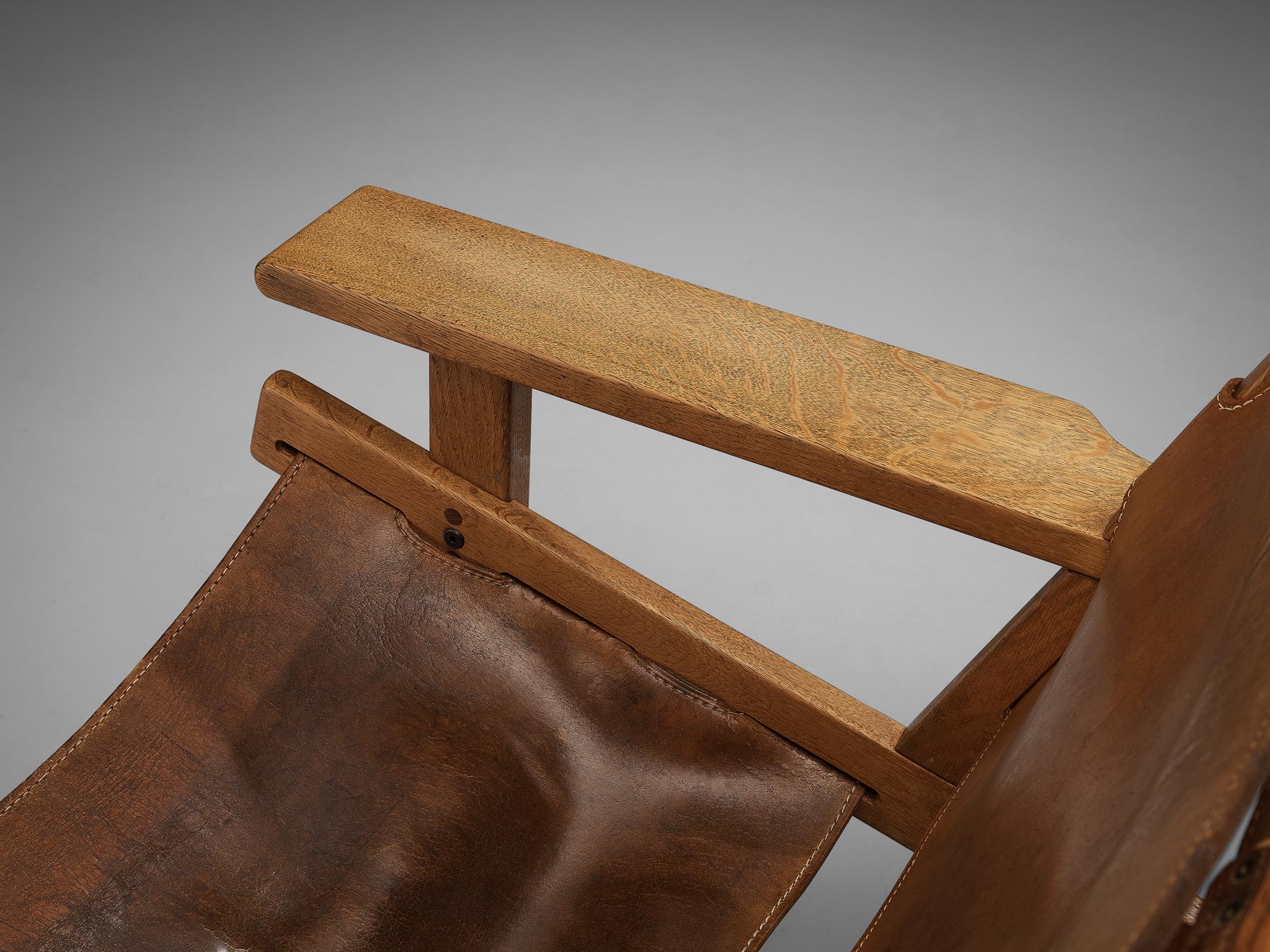  Kurt Østervig 'Hunting' Lounge Chair in Cognac Leather and Oak  For Sale 2