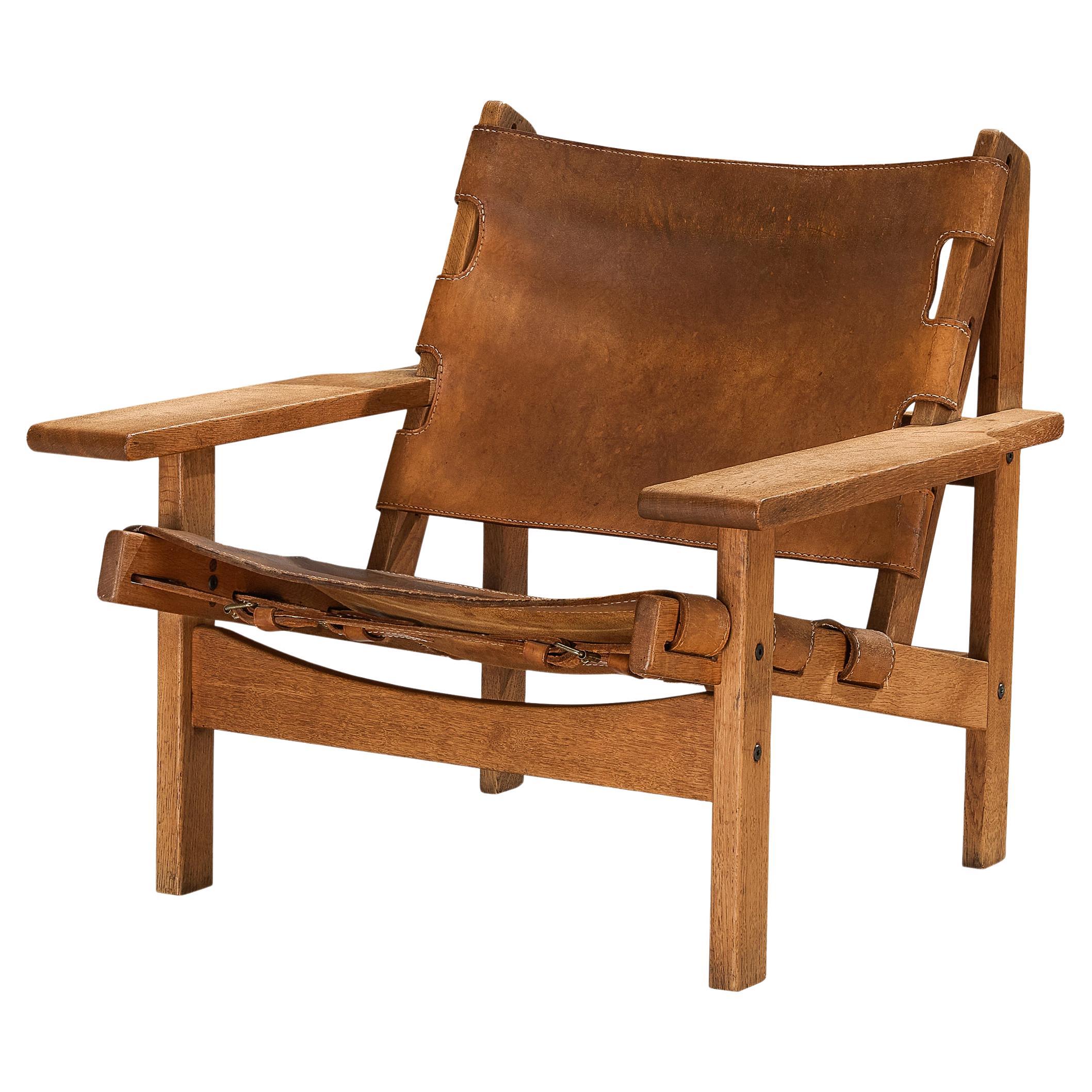  Kurt Østervig 'Hunting' Lounge Chair in Cognac Leather and Oak 