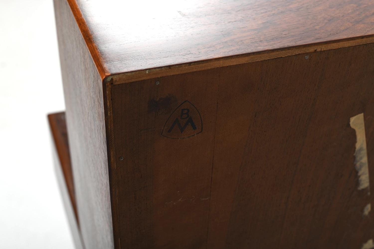 Kurt Østervig Low Walnut Sideboard with Bookcase Top 1950s For Sale 5