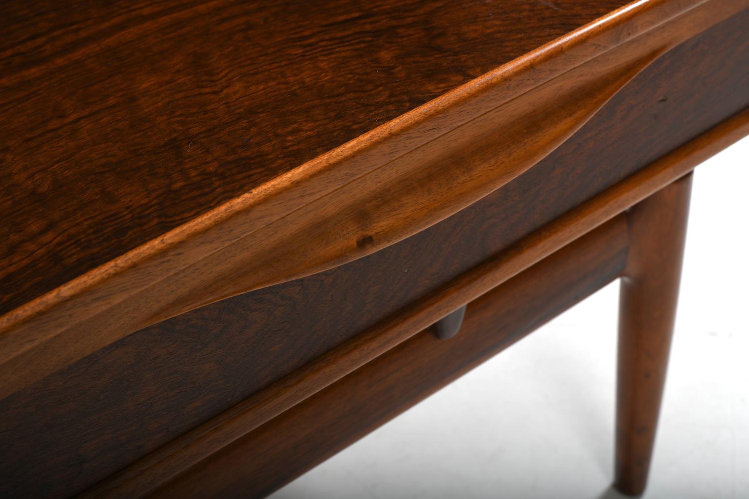 Kurt Østervig Low Walnut Sideboard with Bookcase Top 1950s For Sale 6