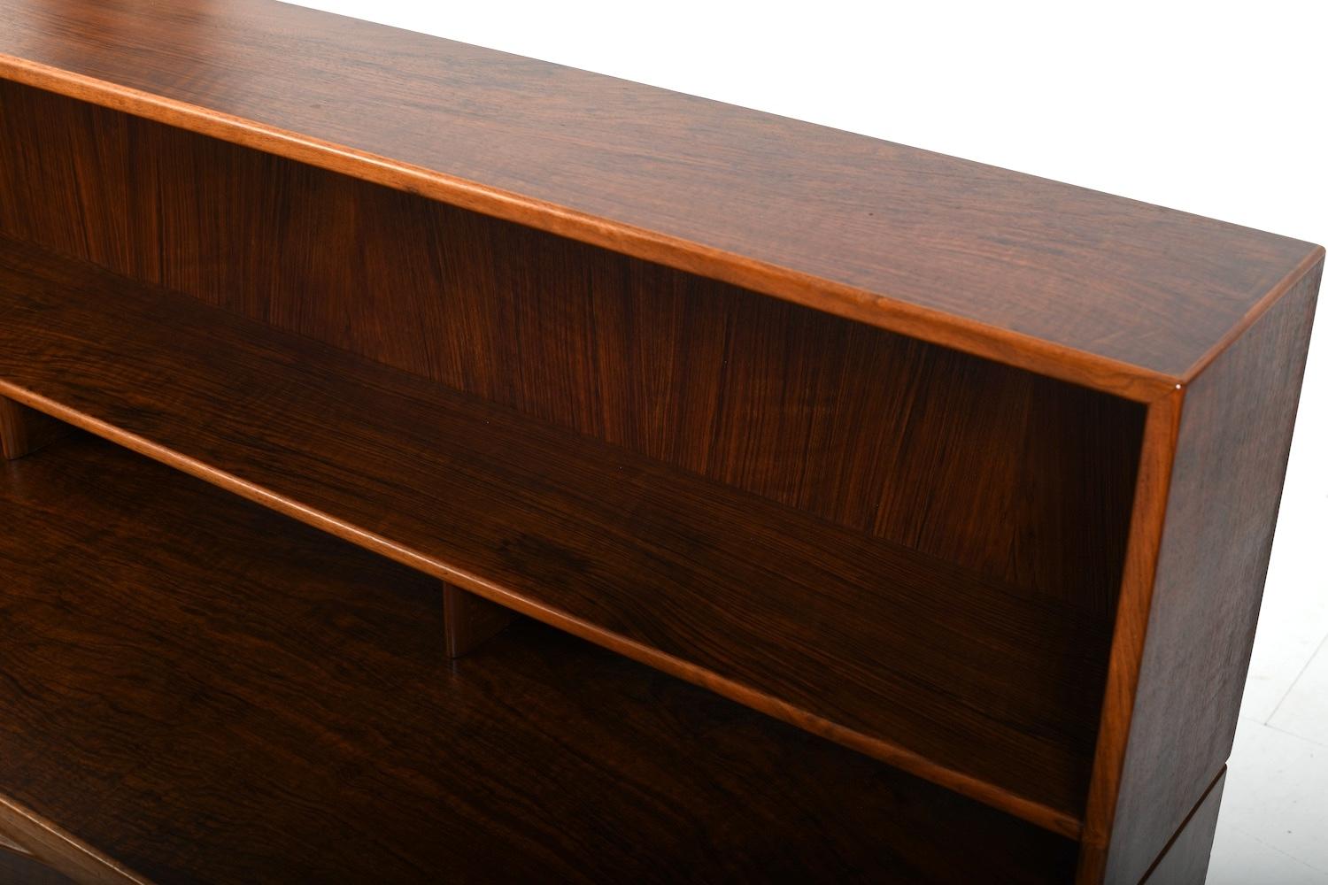 Kurt Østervig Low Walnut Sideboard with Bookcase Top 1950s For Sale 2